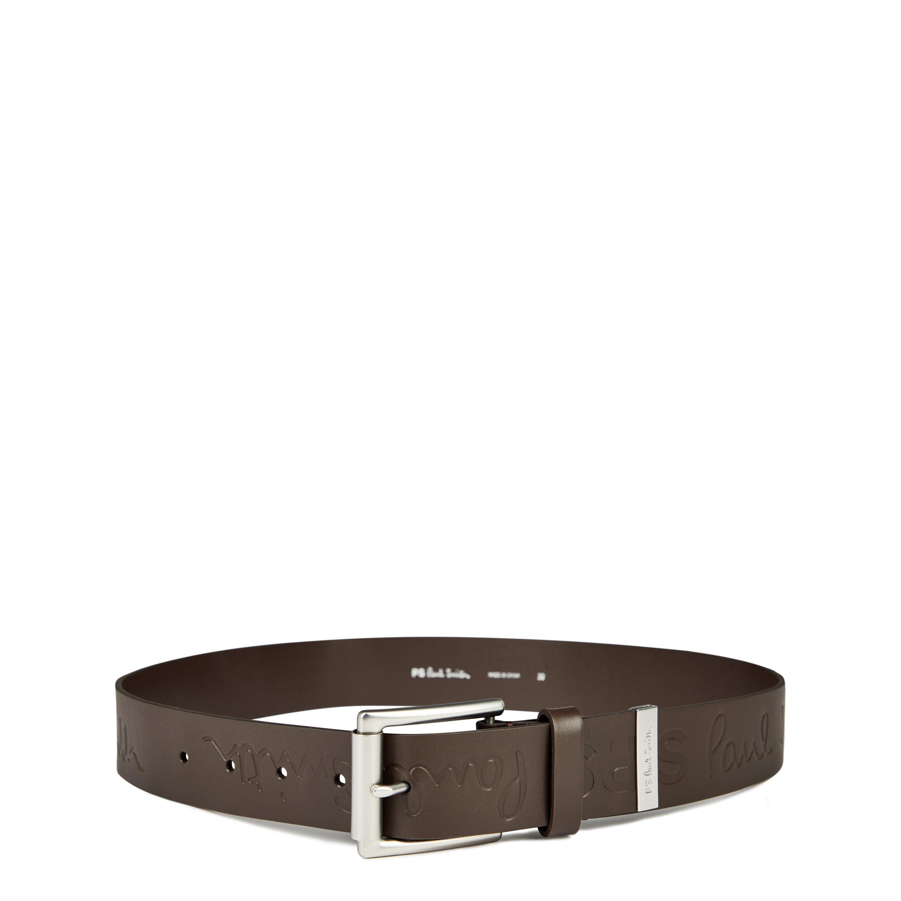 PS Paul Smith Embossed Leather Belt - Brown 66 - Size 85
