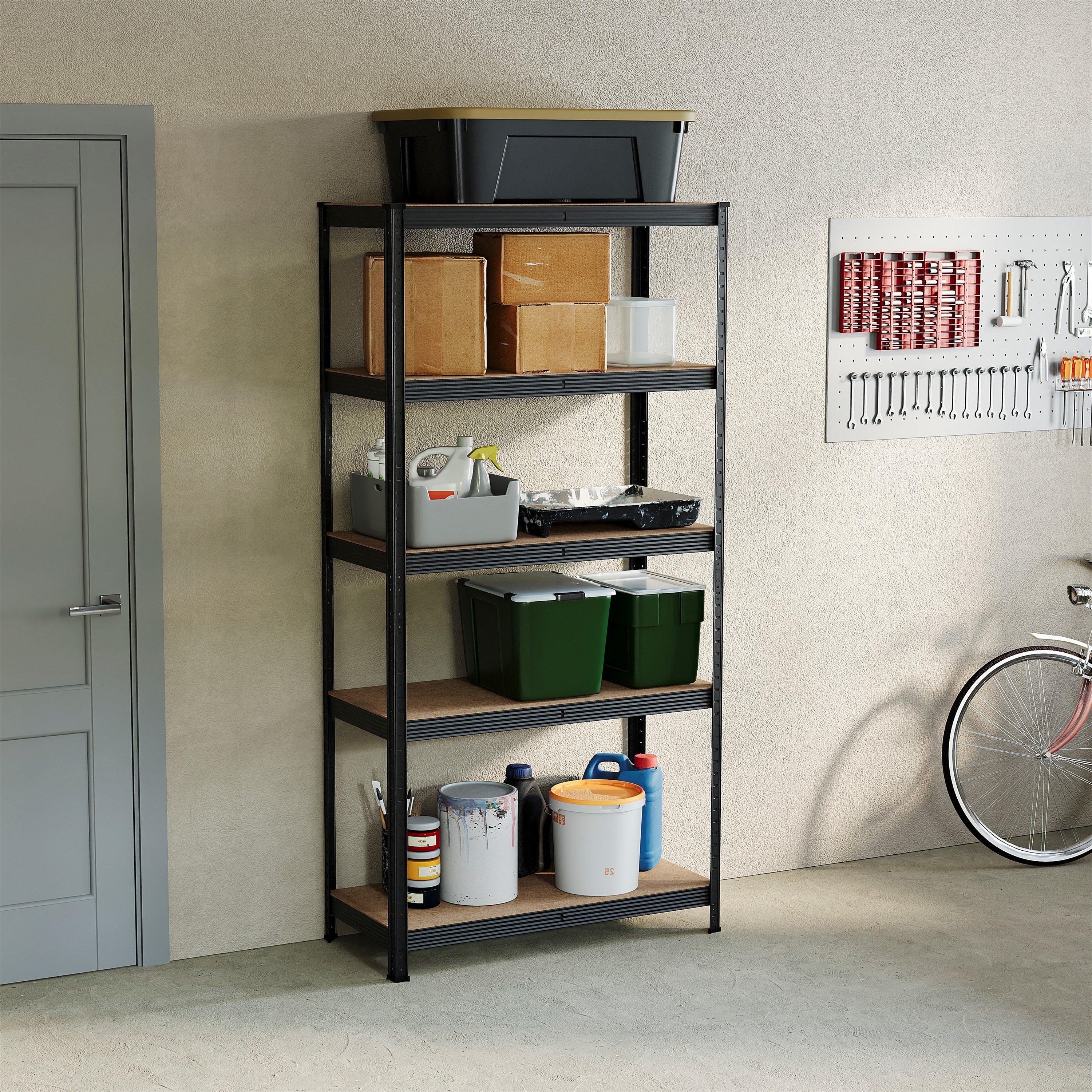 Black - Lassic - Home Vida 5 Tier Garage Shelf, Large - 1