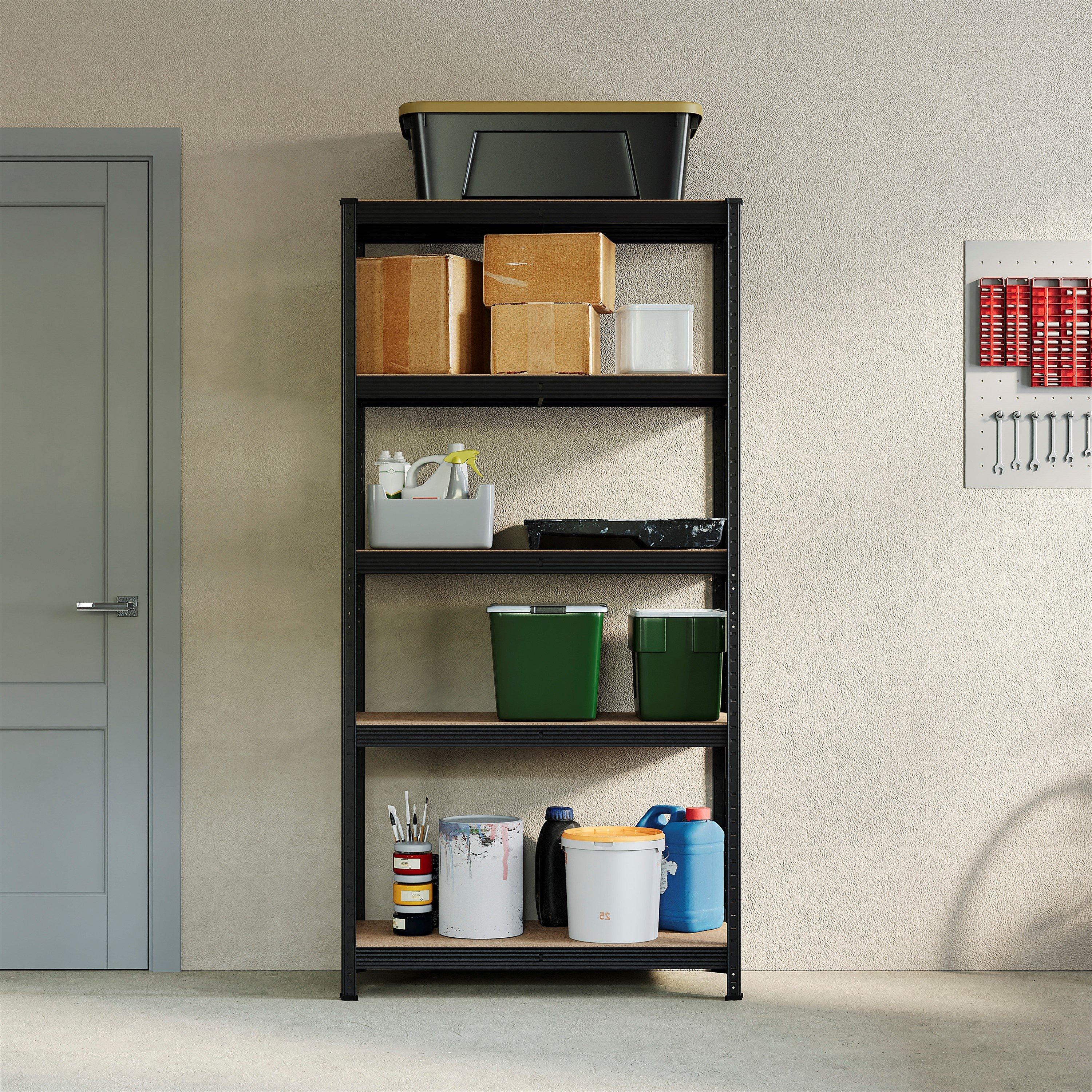 Black - Lassic - Home Vida 5 Tier Garage Shelf, Large - 3