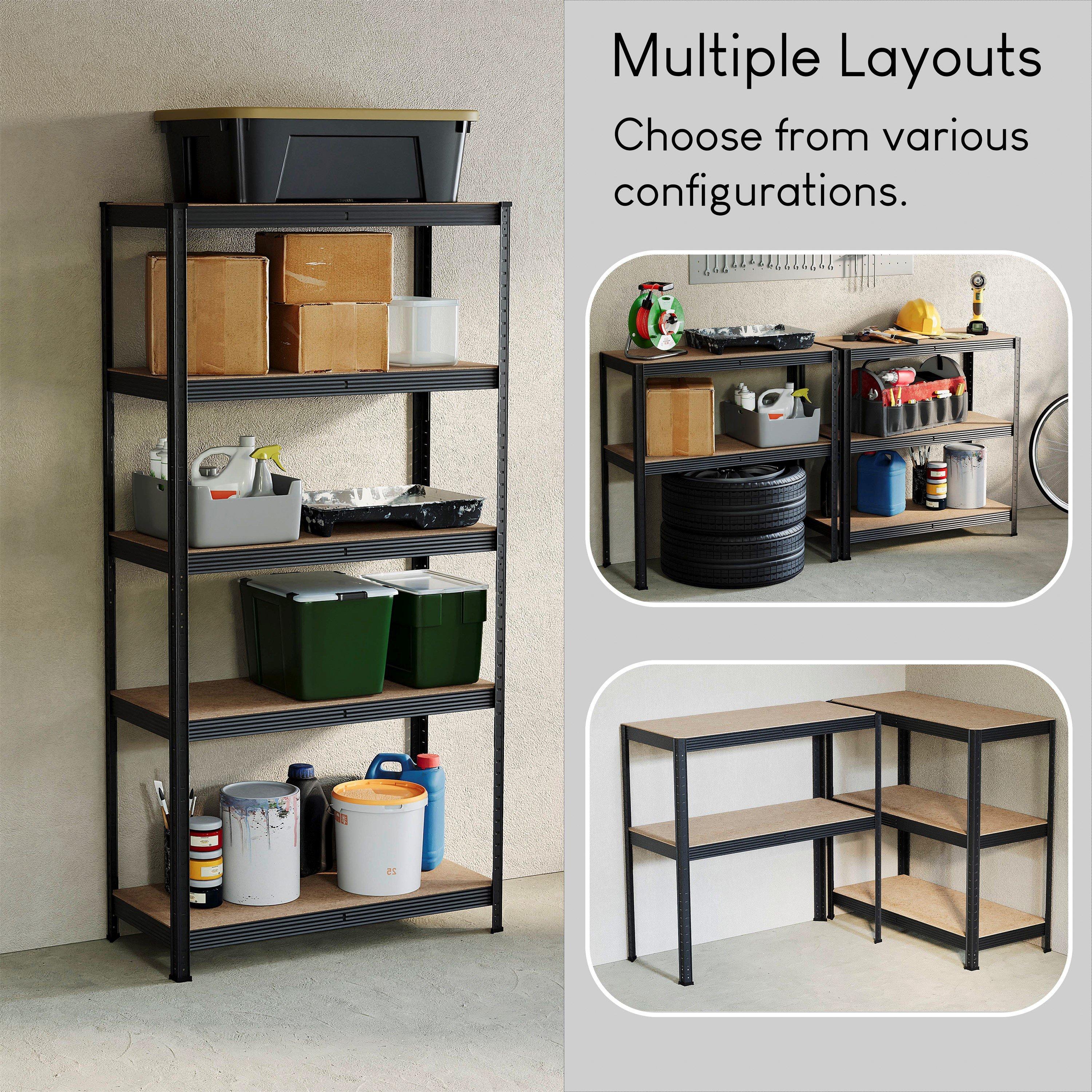 Black - Lassic - Home Vida 5 Tier Garage Shelf, Large - 4