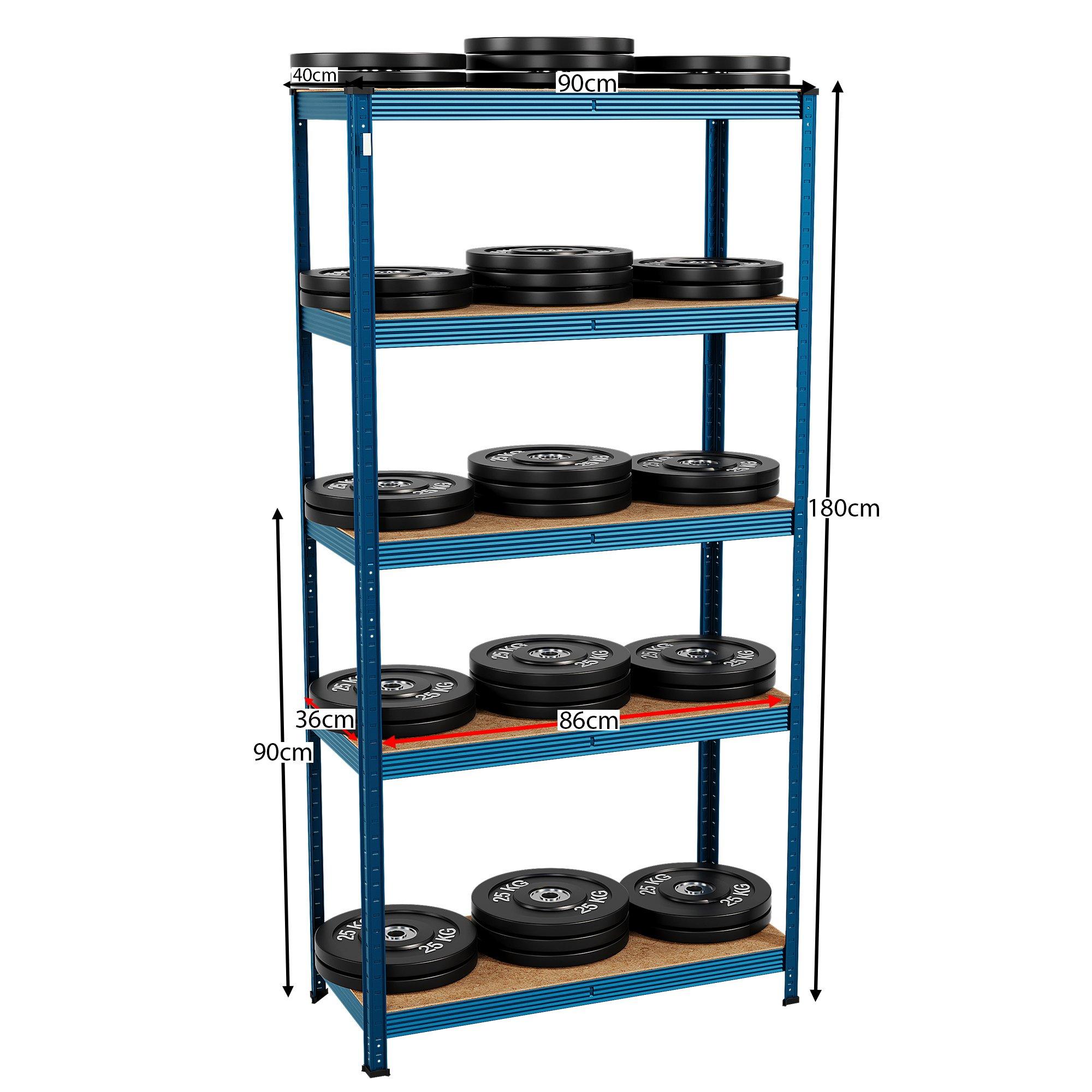 Blue - Lassic - Home Vida 5 Tier Garage Shelf, Large - 2