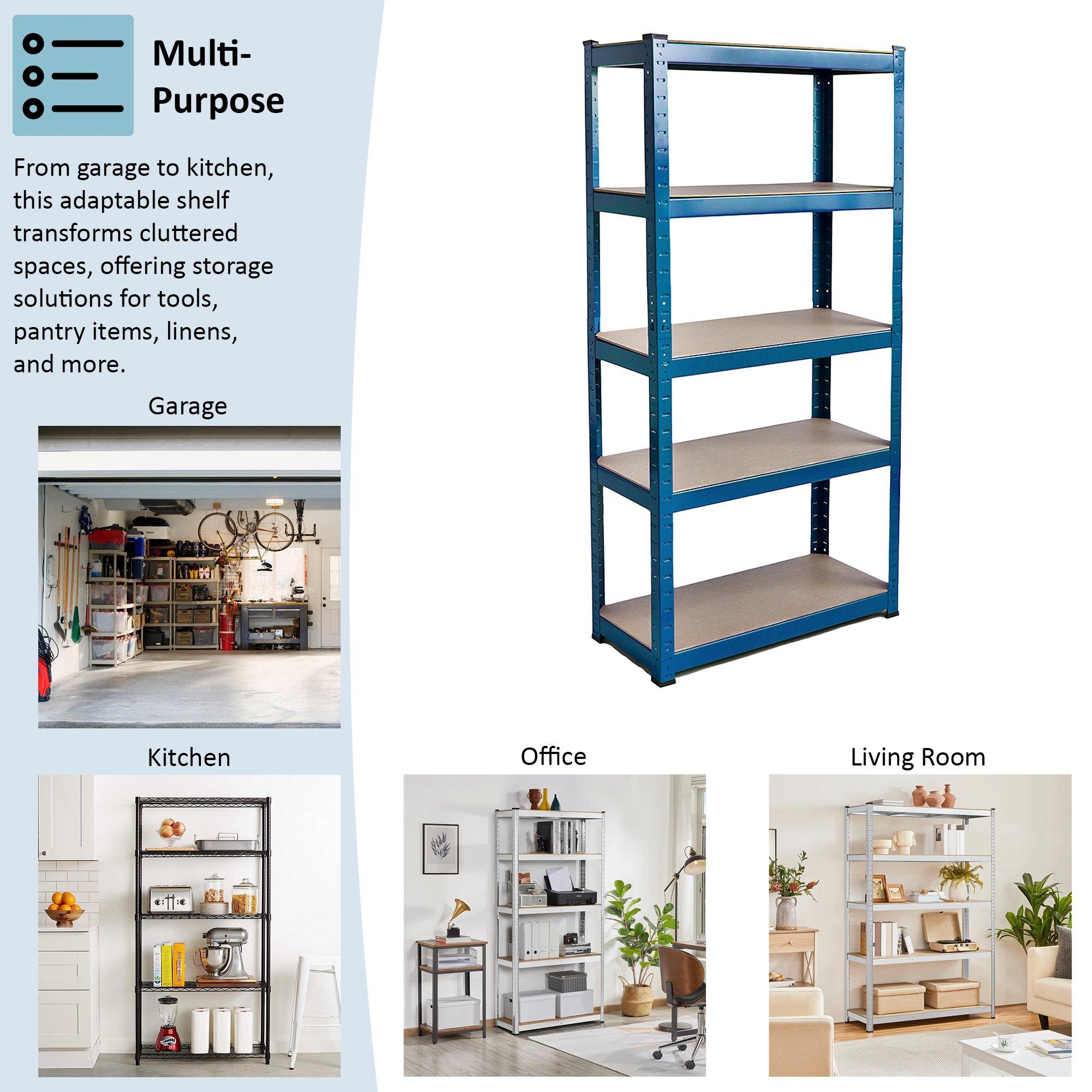 Blue - Lassic - Home Vida 5 Tier Garage Shelf, Large - 6