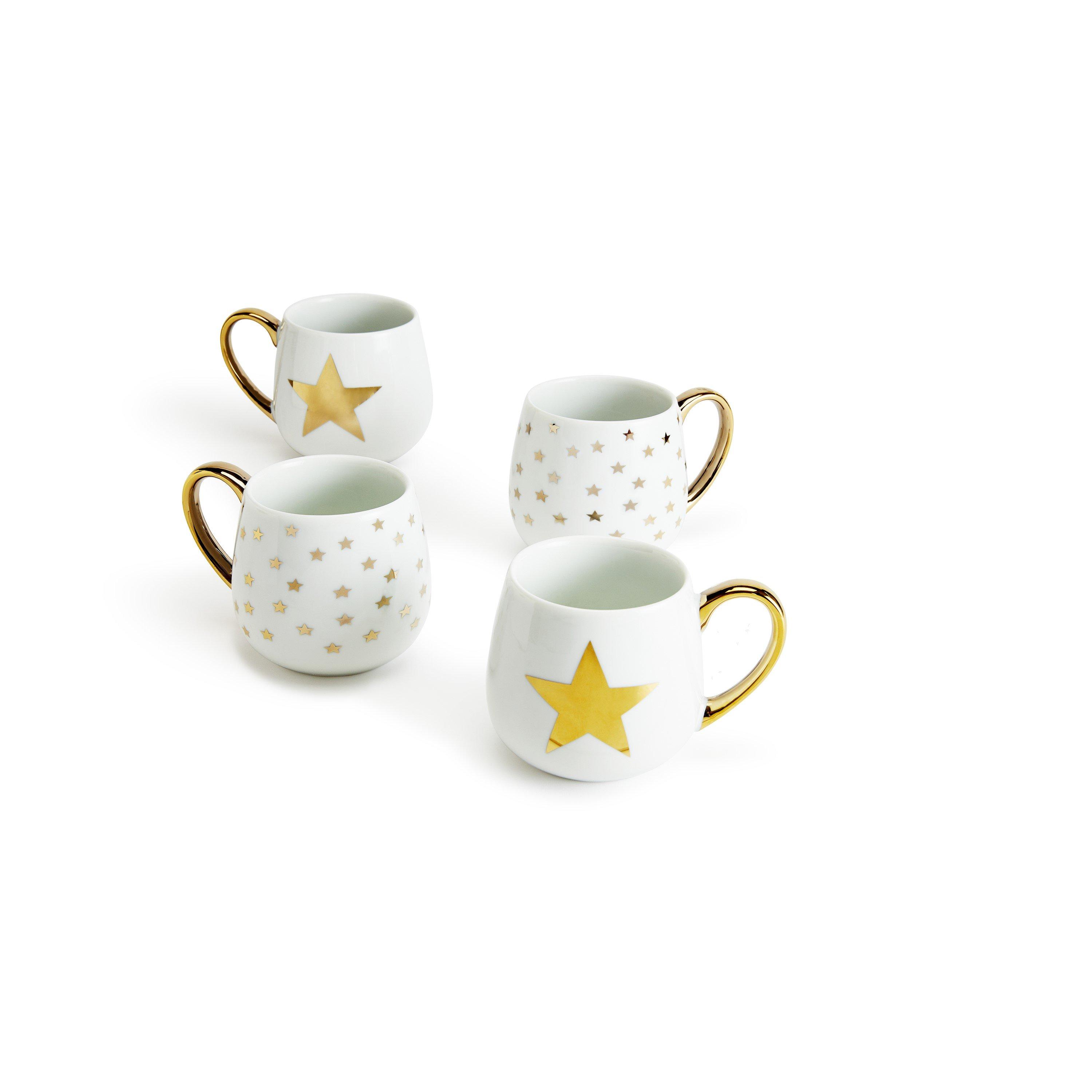 Multi - Waterside - 4 Gold Star Hug Mugs - 2