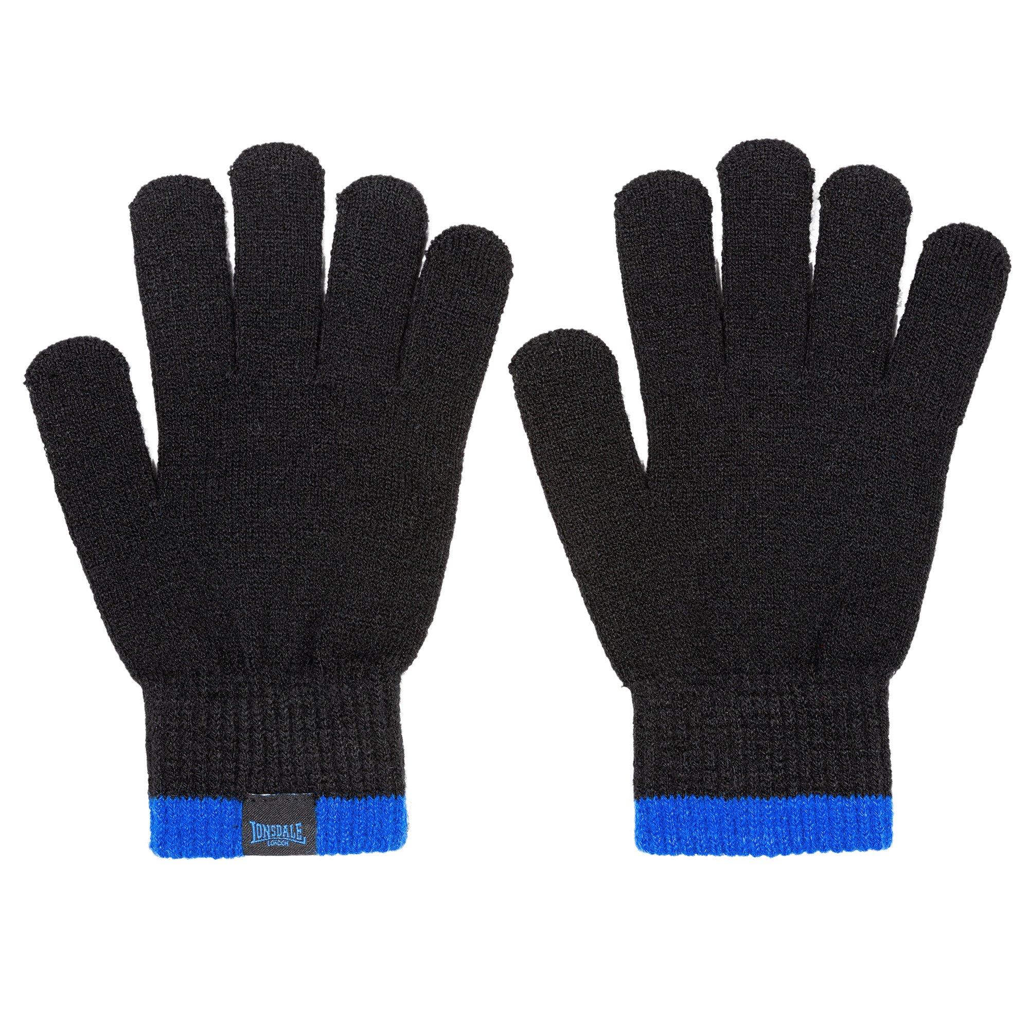 Sort/Blå - Lonsdale - Junior Winter Hat and Gloves Set - 4