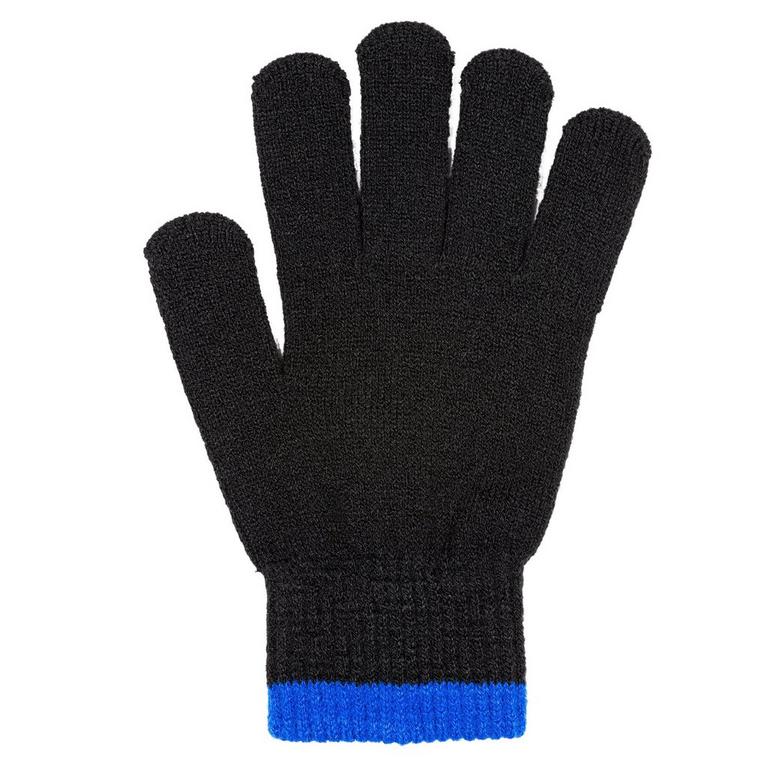 Noir/Bleu - Lonsdale - Junior Winter Hat and Gloves Set - 6