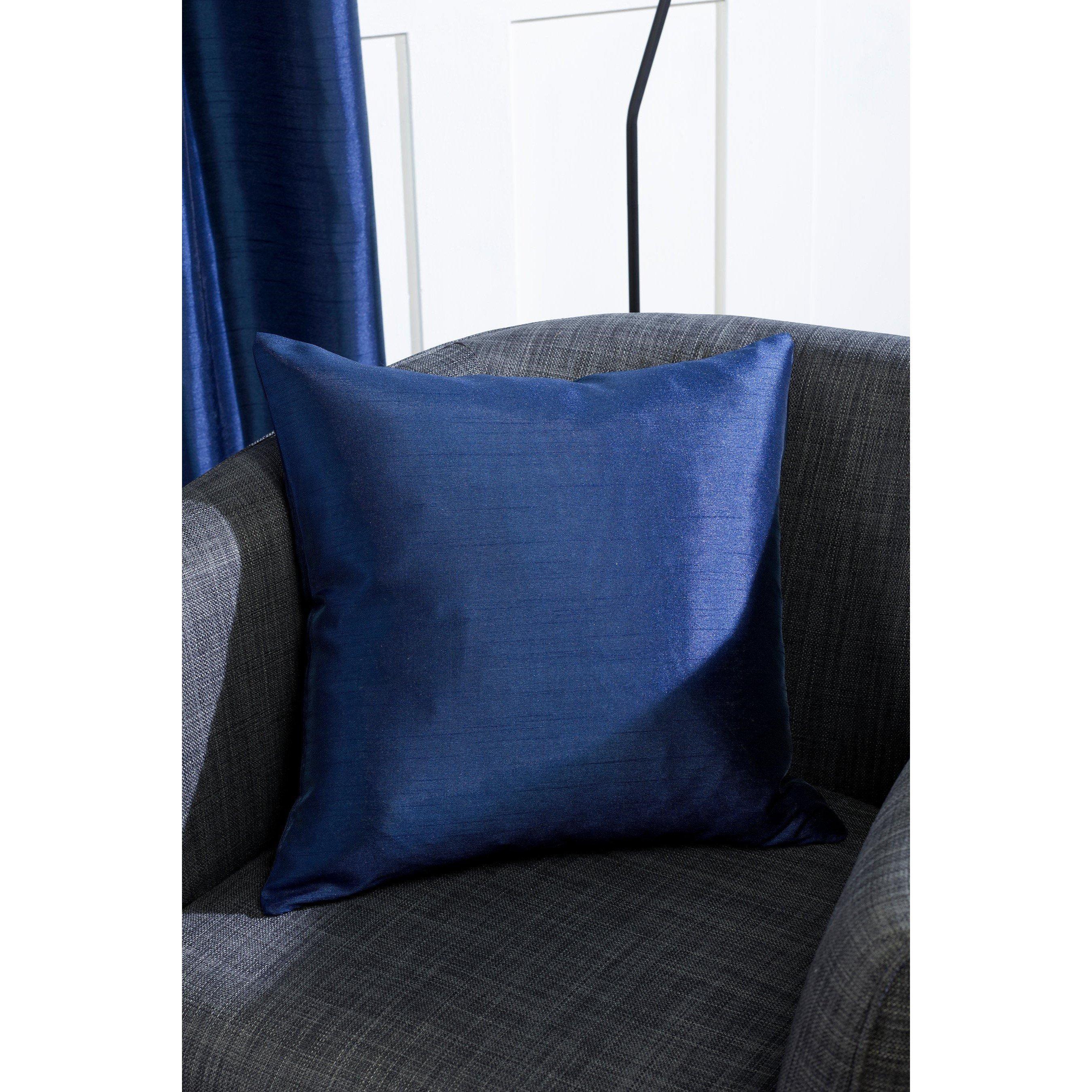 Navy - Homelife - Faux Silk Eyelet Curtains - 6