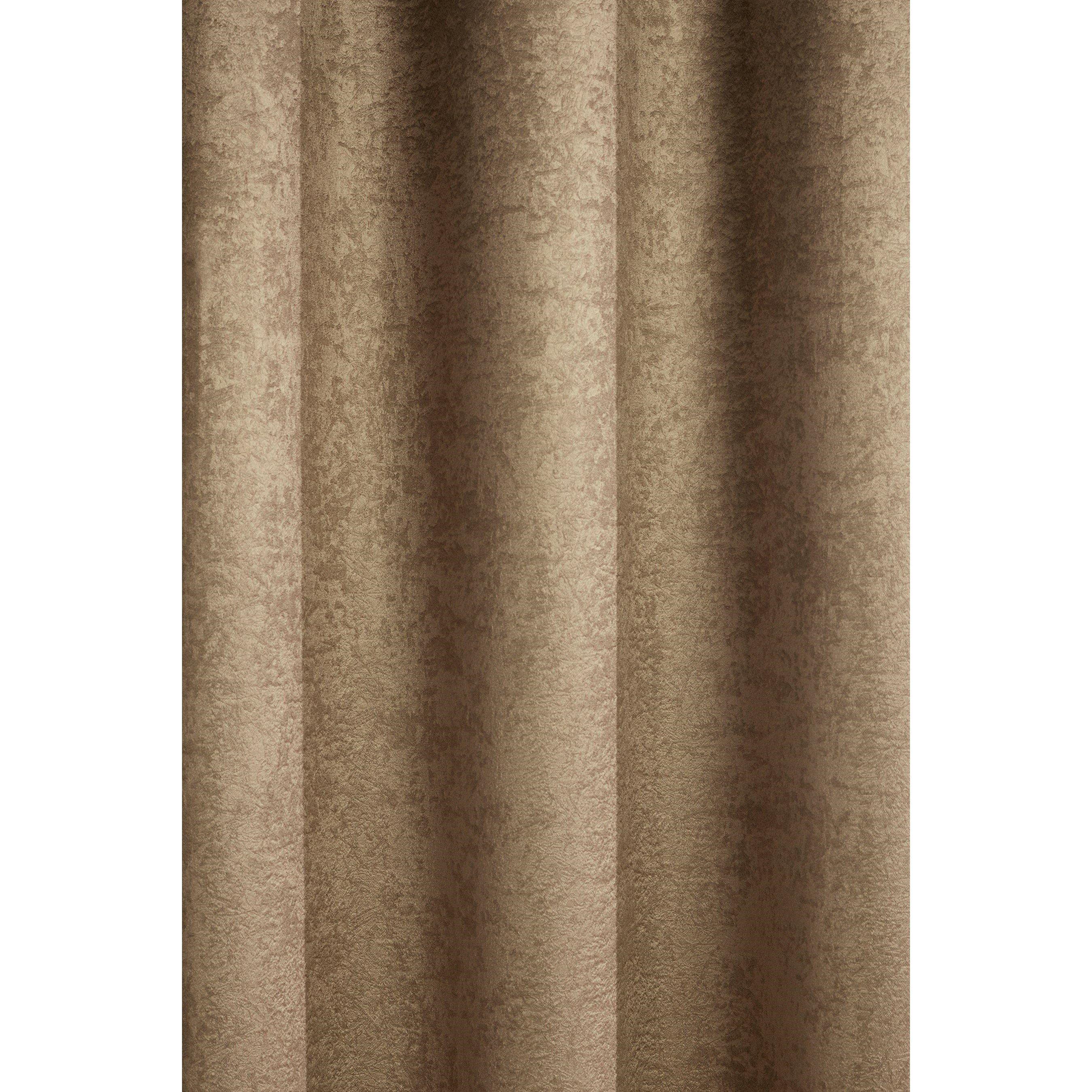 Latte - Homelife - Crinkle Woven Blackout Eyelet Curtains - 5