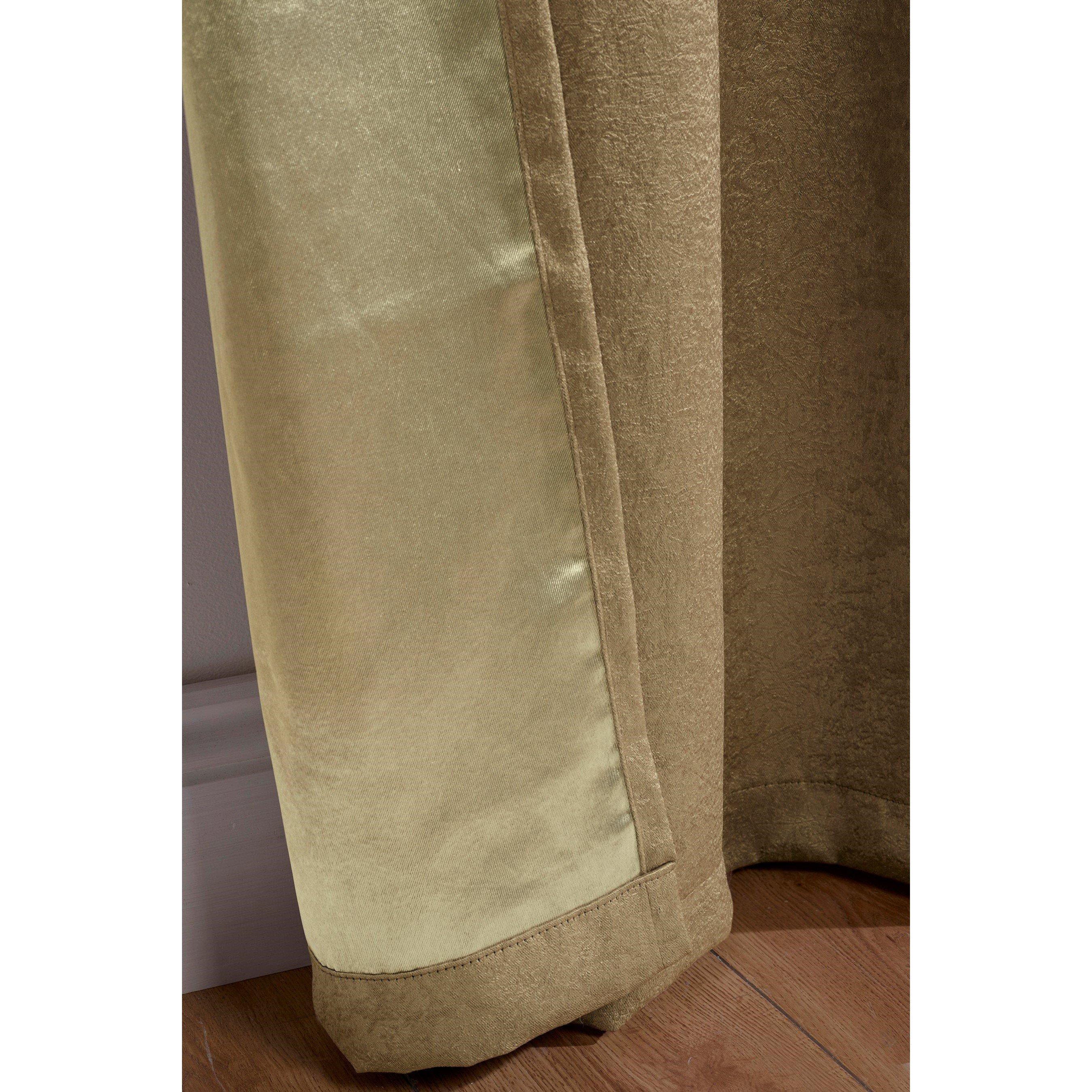 Latte - Homelife - Crinkle Woven Blackout Eyelet Curtains - 6