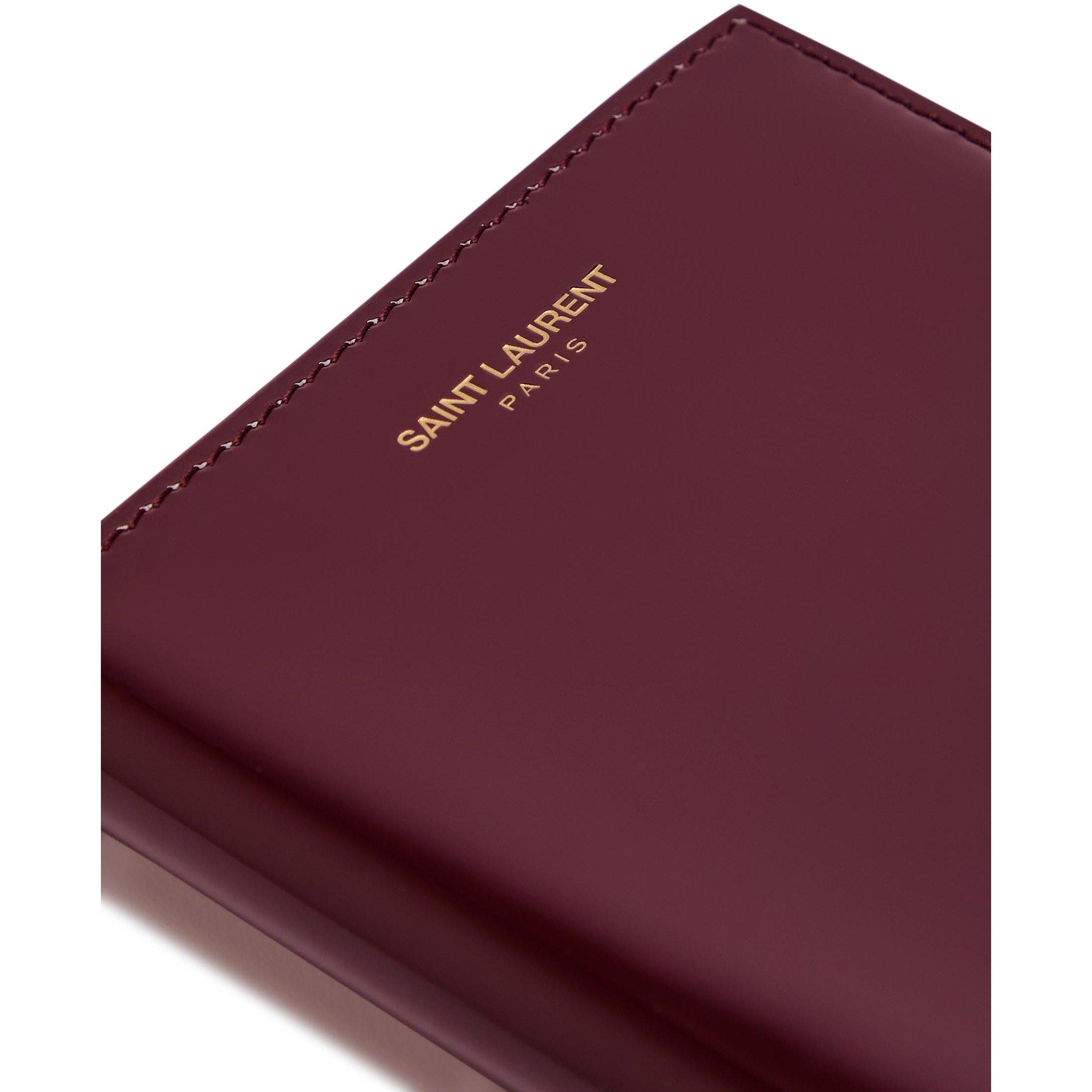 BURGUNDY - Saint Laurent - PATENT PASSPORT HOLDER - 4