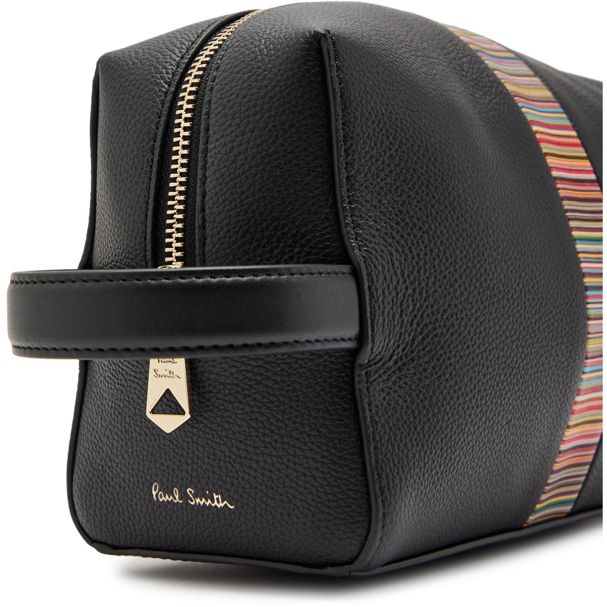 BLACK - Paul Smith - Men's Leather Wash Bag - 3
