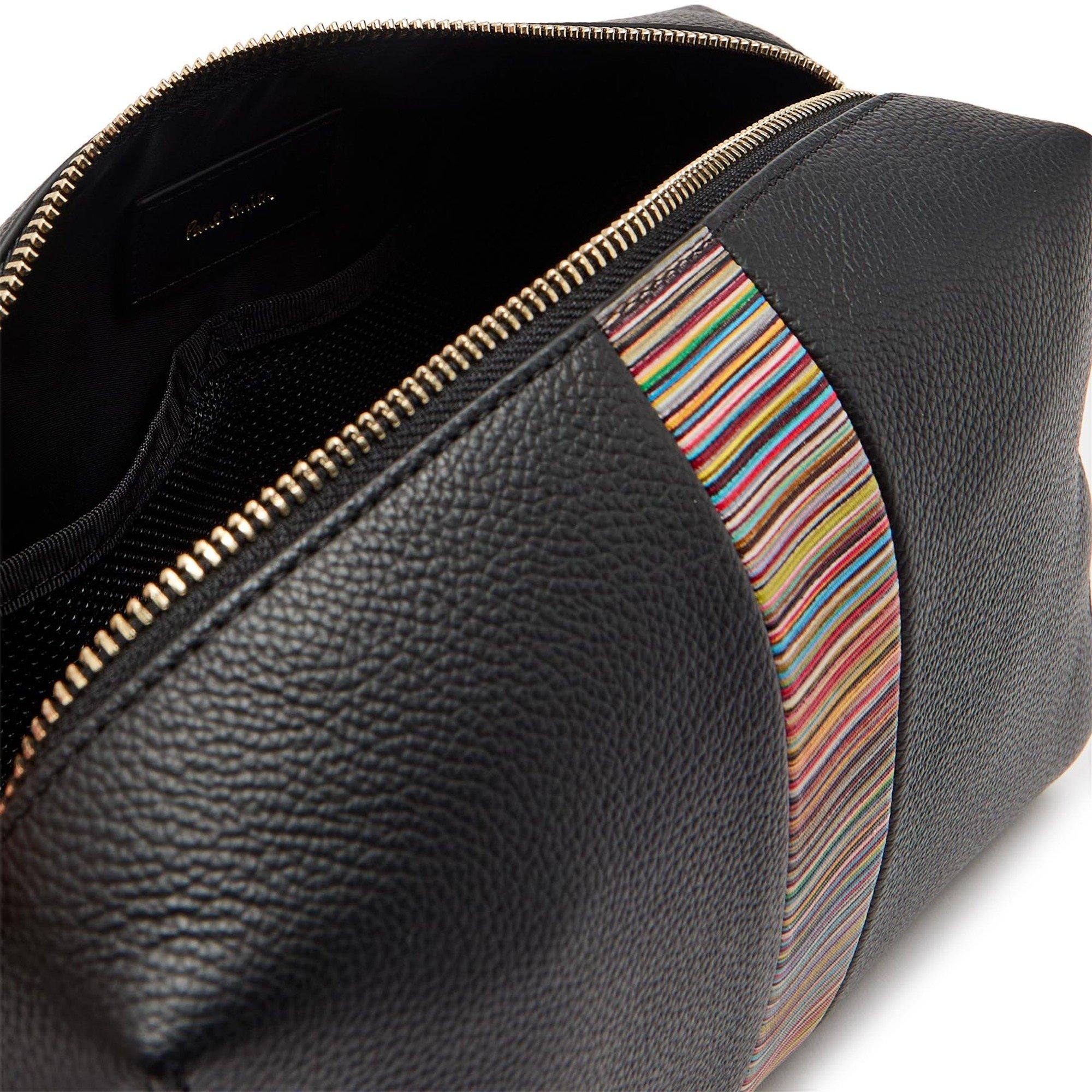 BLACK - Paul Smith - Men's Leather Wash Bag - 4
