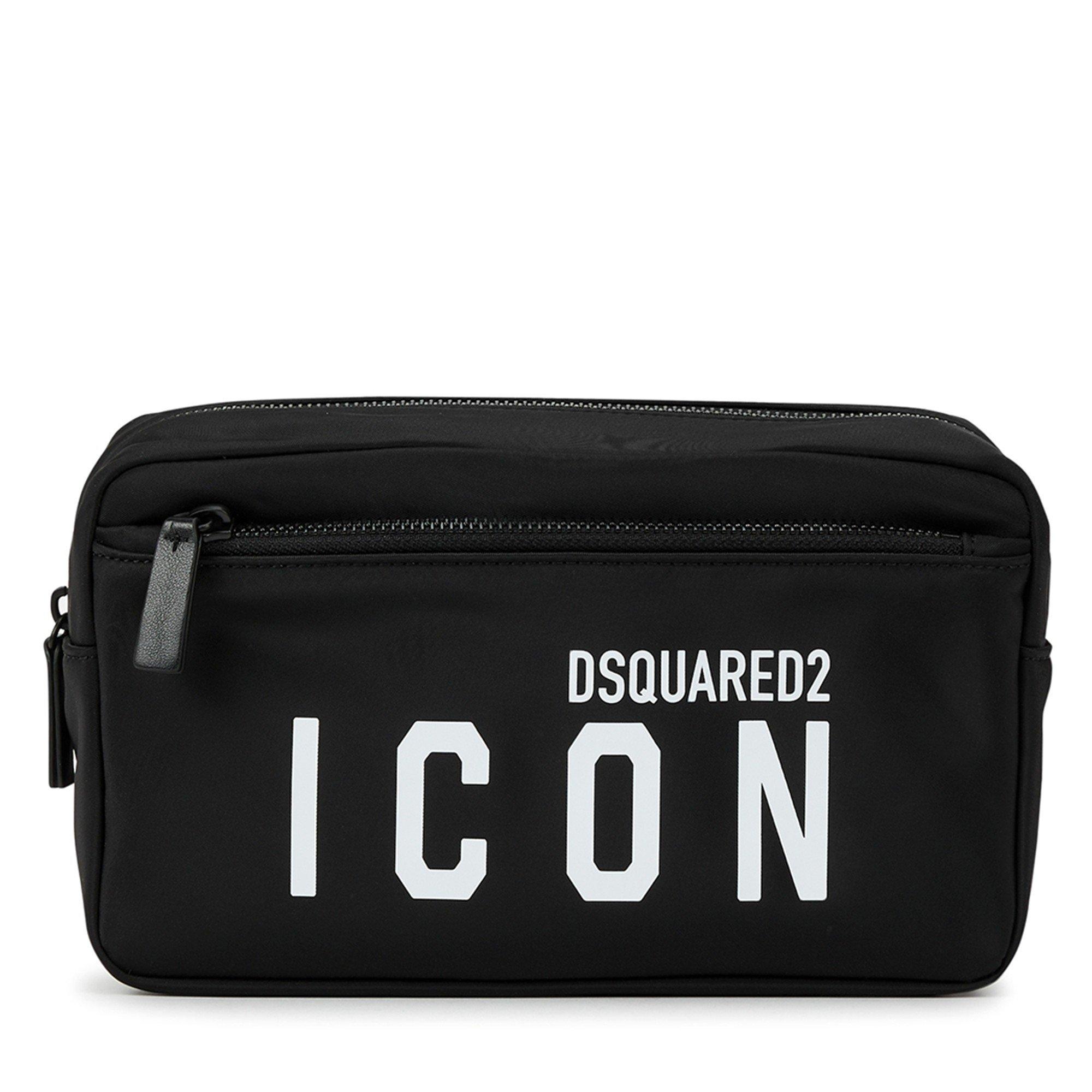 BLACK AND WHITE - DSquared2 - DSQ SOR ICON NYLON WASHBAG - 1