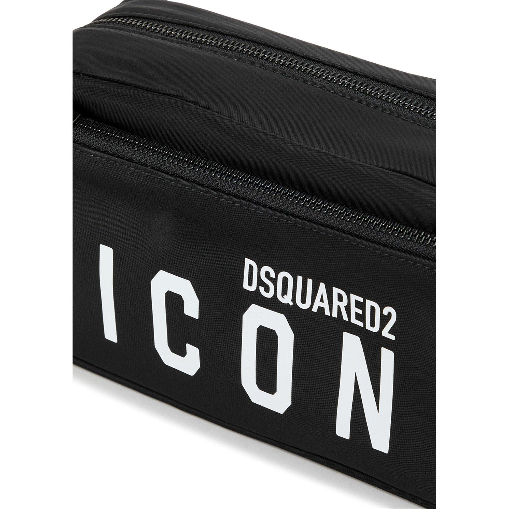 BLACK AND WHITE - DSquared2 - DSQ SOR ICON NYLON WASHBAG - 3