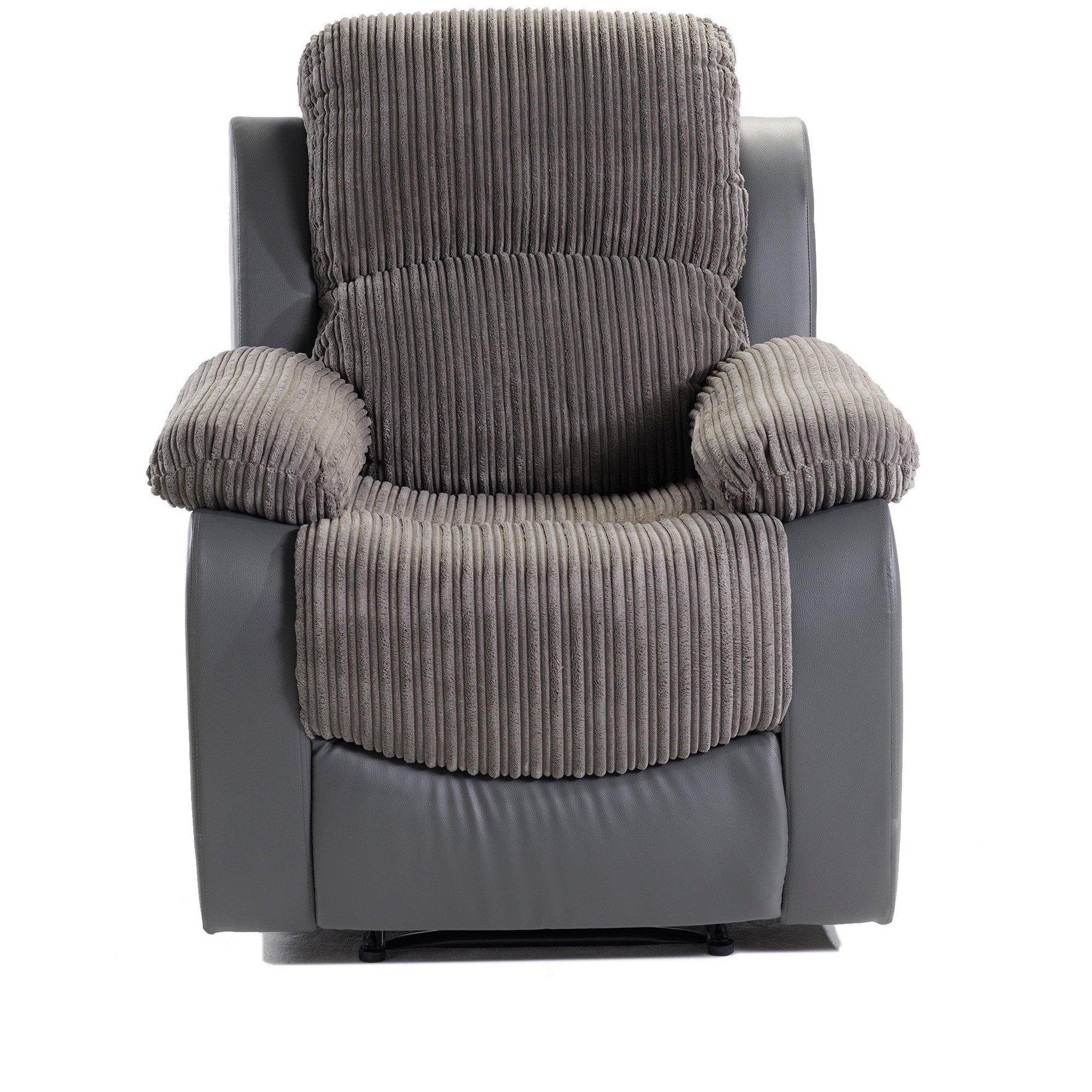 Homelife Canterbury Cord/Faux Leather Recliner Armchair