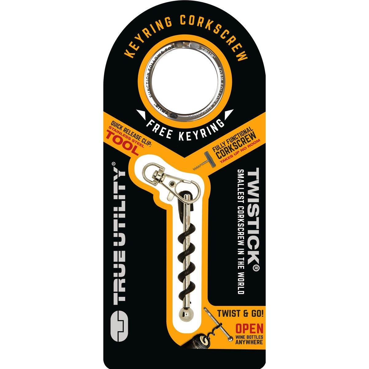 Silver - True - Twistick Corkscrew Keyring - 1
