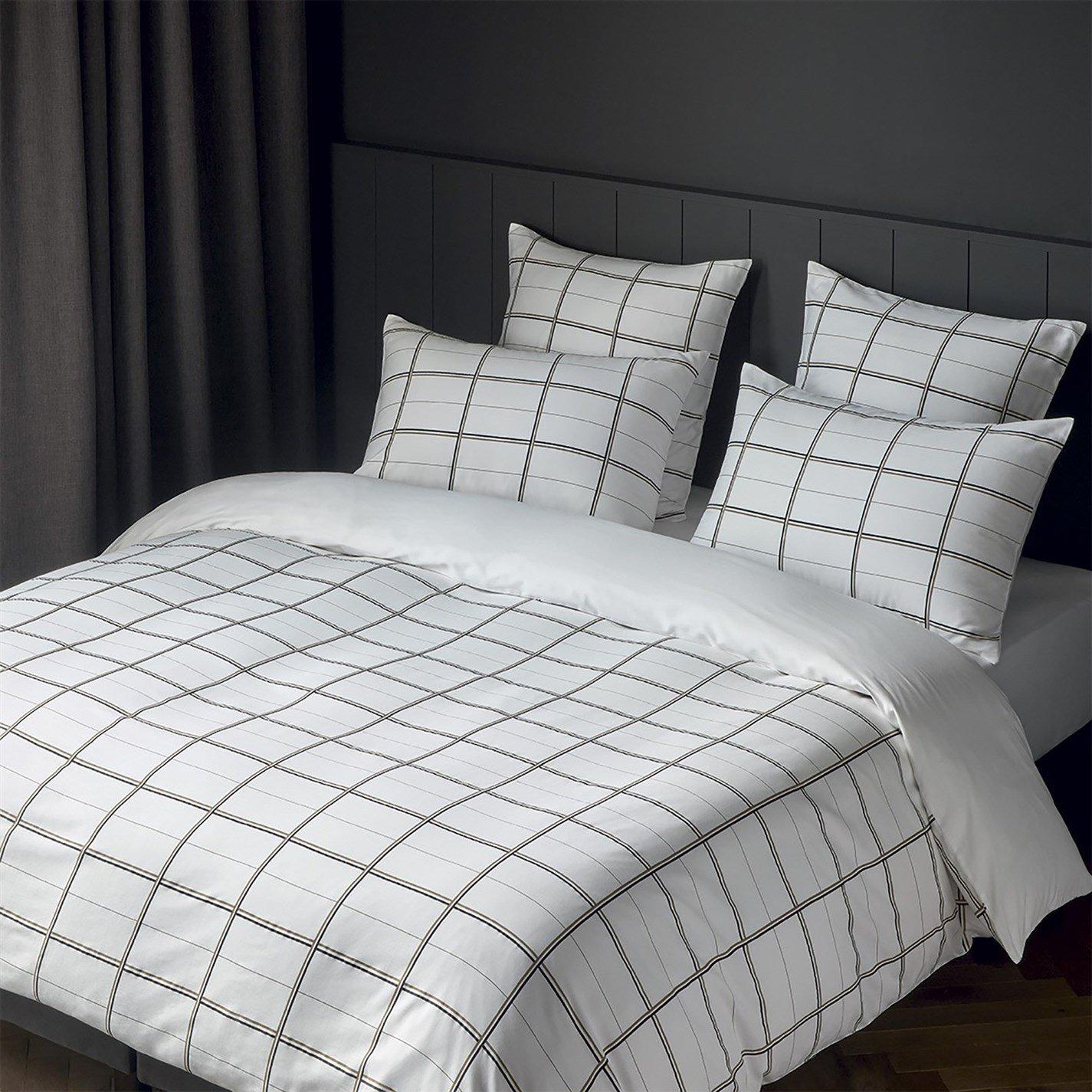 White - Boss Home - BH Boss Check Duvet Cover - 1
