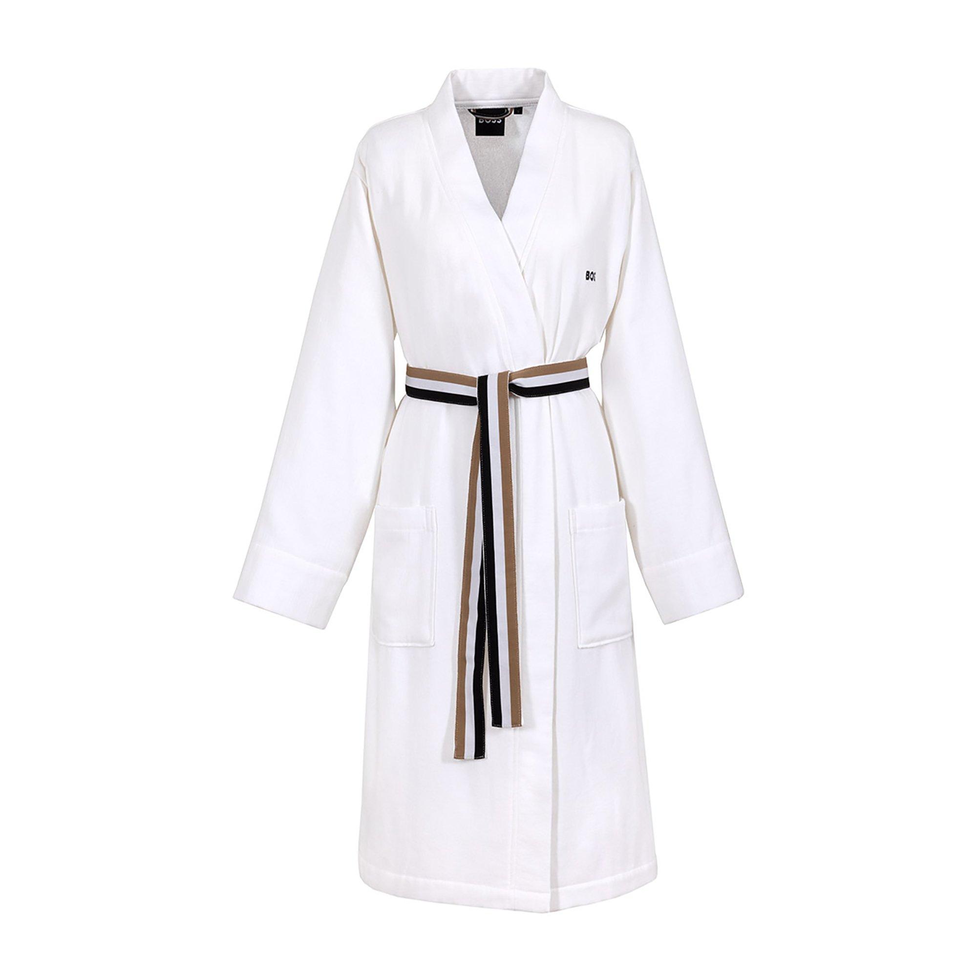 Bijela - Boss Home - Kimono-Style Cotton Bathrobe - 1