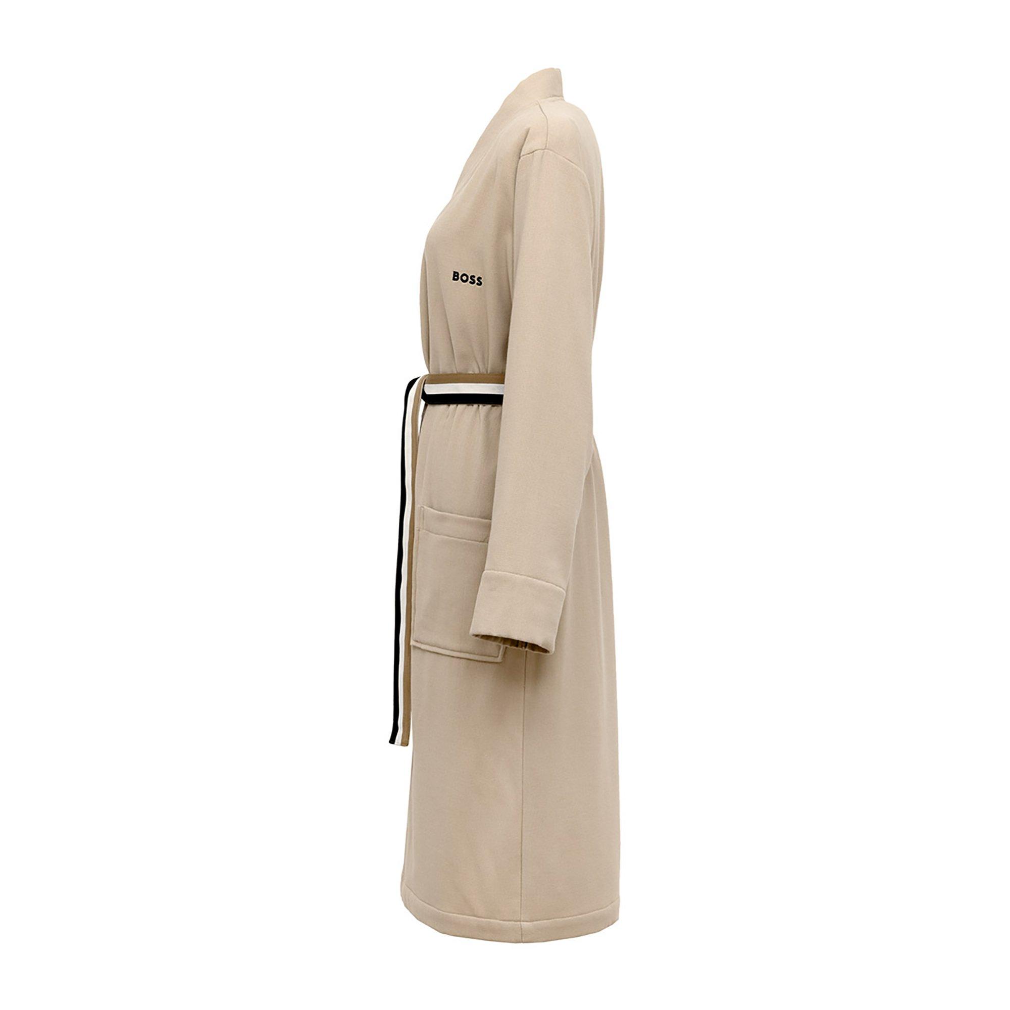 Beige - Boss Home - Kimono-Style Cotton Bathrobe - 5