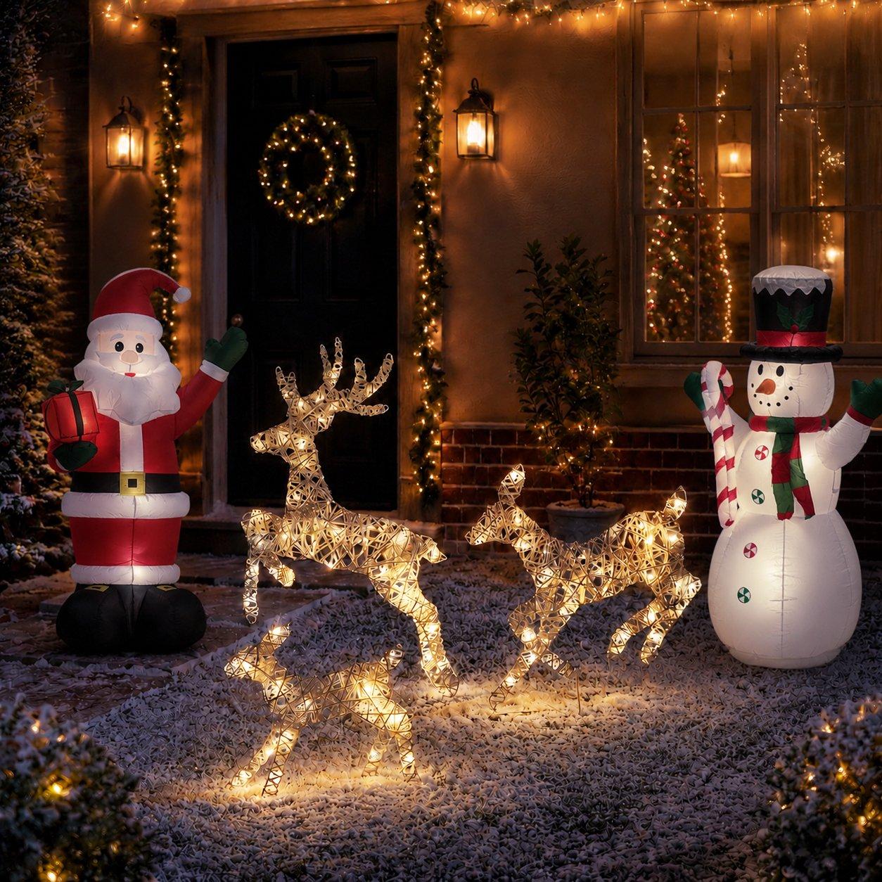 Warm White - The Spirit Of Christmas - Outdoor 3 piece Reindeer Family - 2