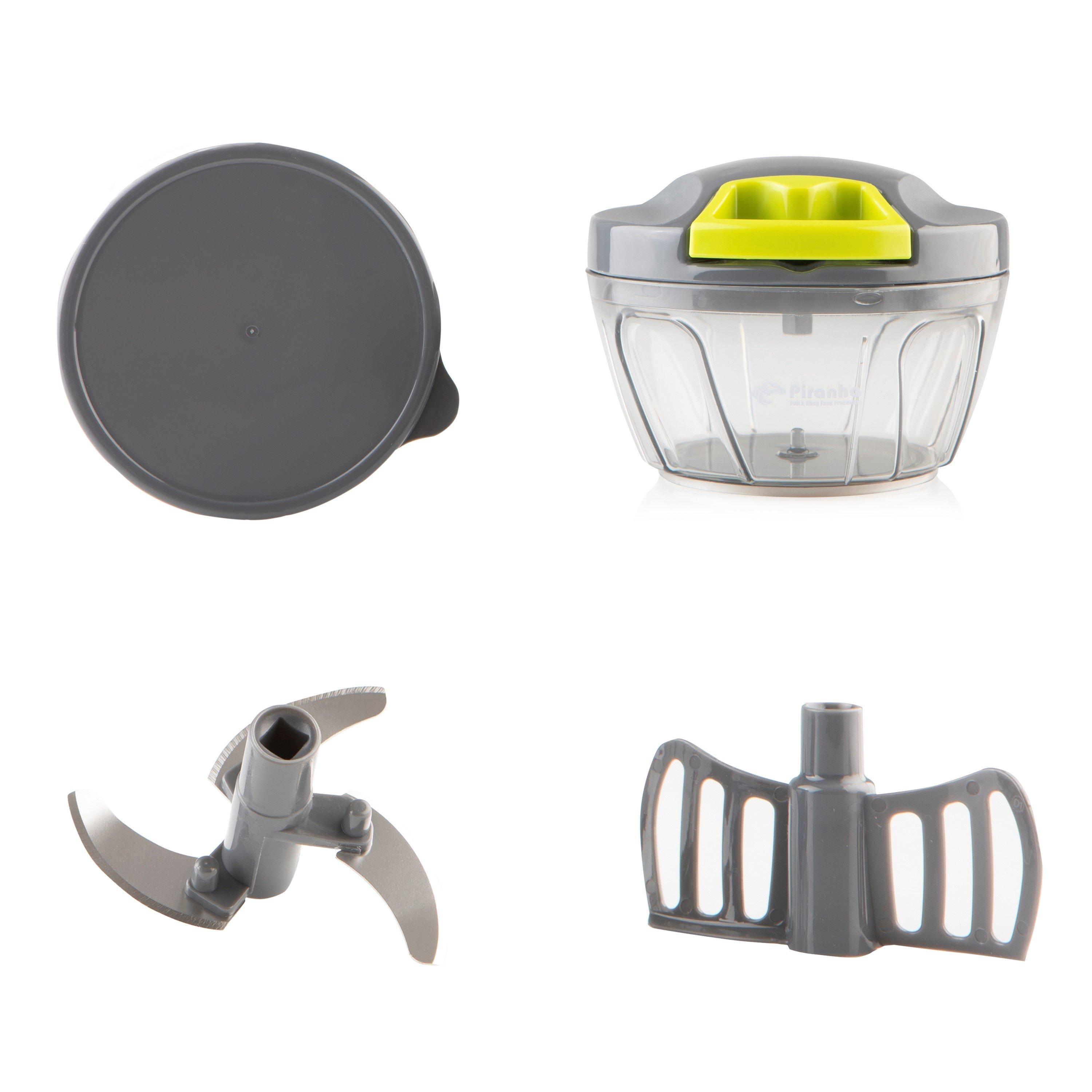 Black - Piranha - Pull and Chop Food Processor and Mixer - 1