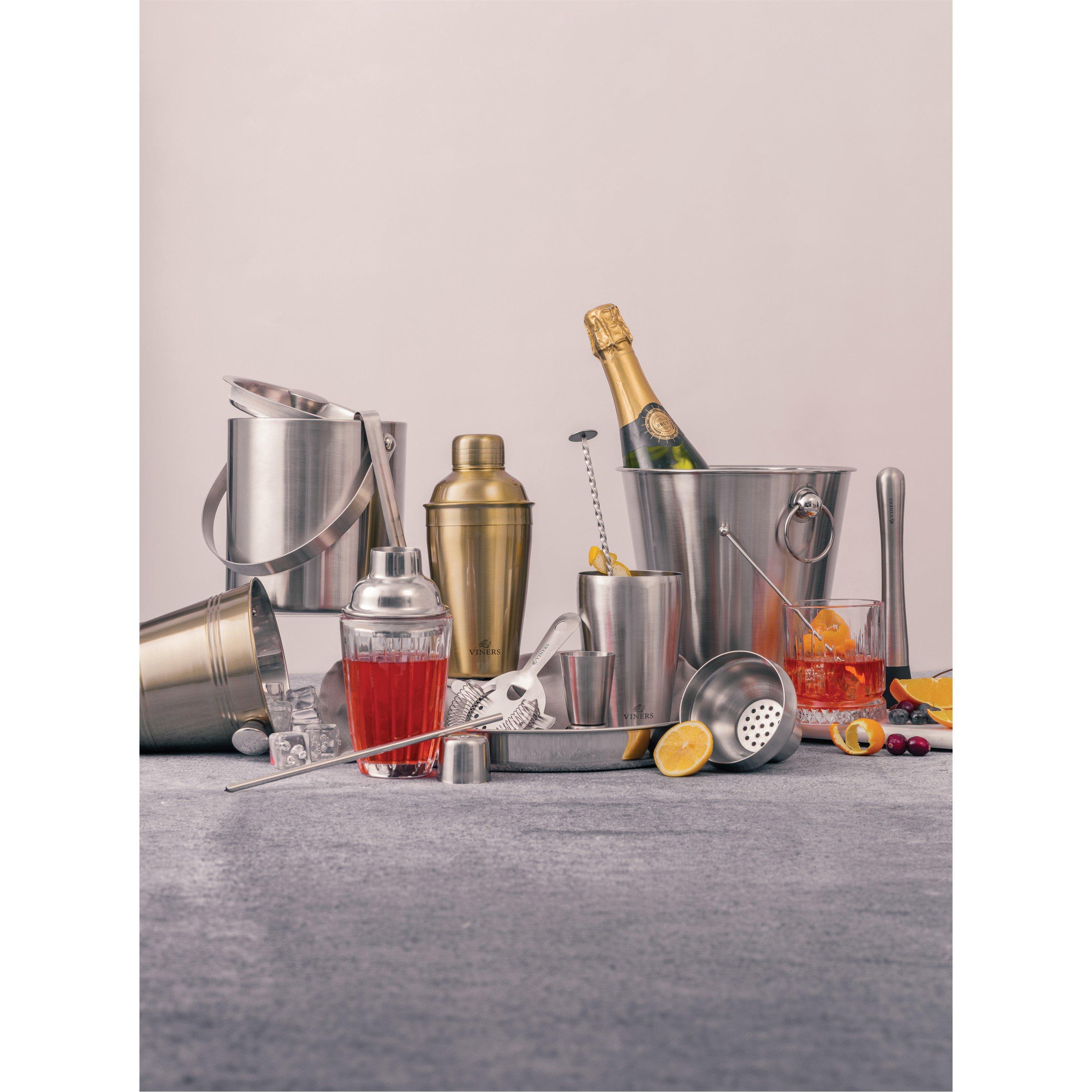 Silver - Viners - Adults Glass Cocktail Shaker