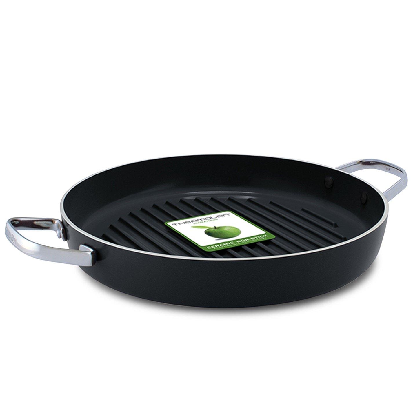 Black - GreenPan - Round Ceramic Non-Stick Diamond Reinforced Stainless Steel Griddle - 1