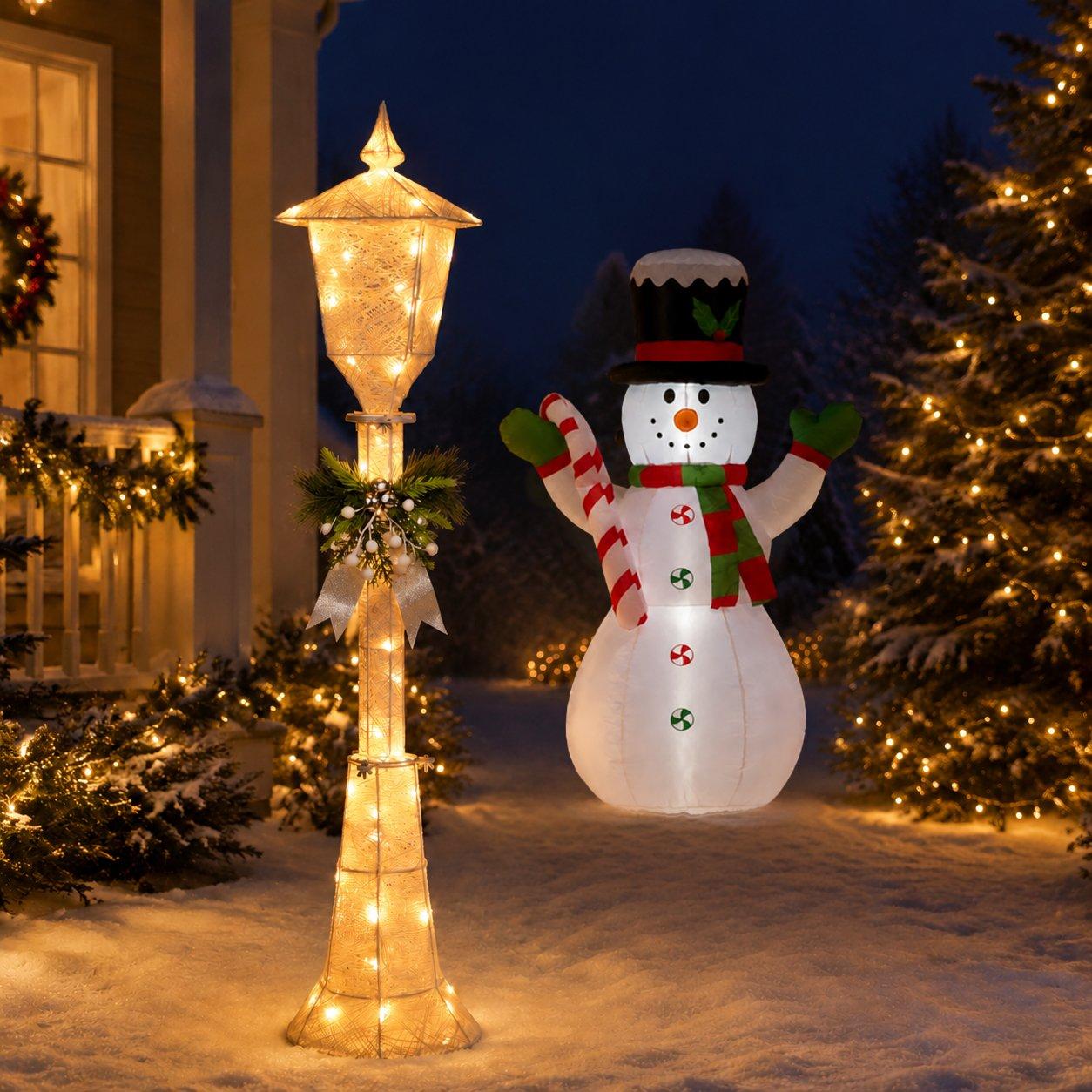 White - The Spirit Of Christmas - Outdoor Light Up Lampost - 2