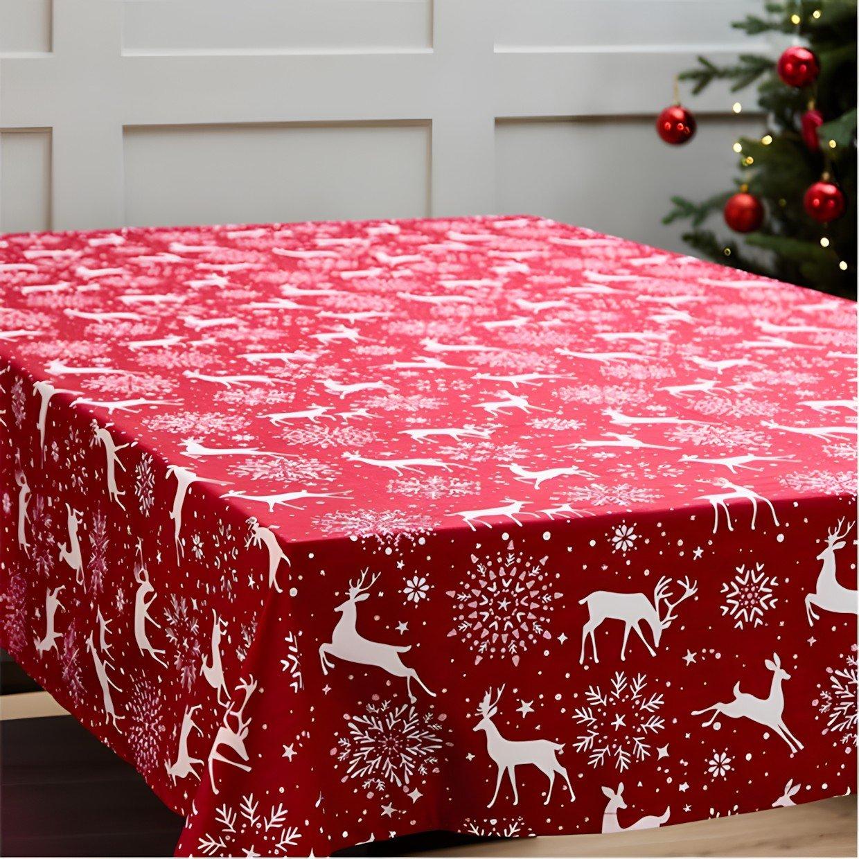 Reindeer - The Spirit Of Christmas - Table Cloth 54 Reindeer One Size - 1