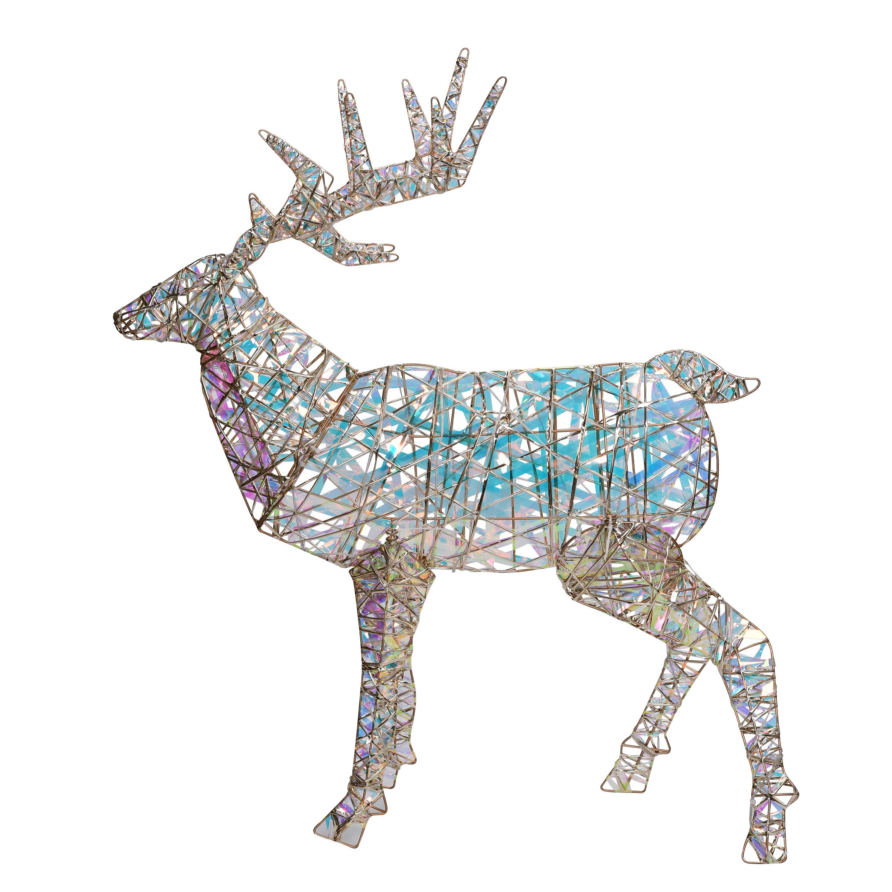 Gold Holo - The Spirit Of Christmas - Holographic LED Stag - 2