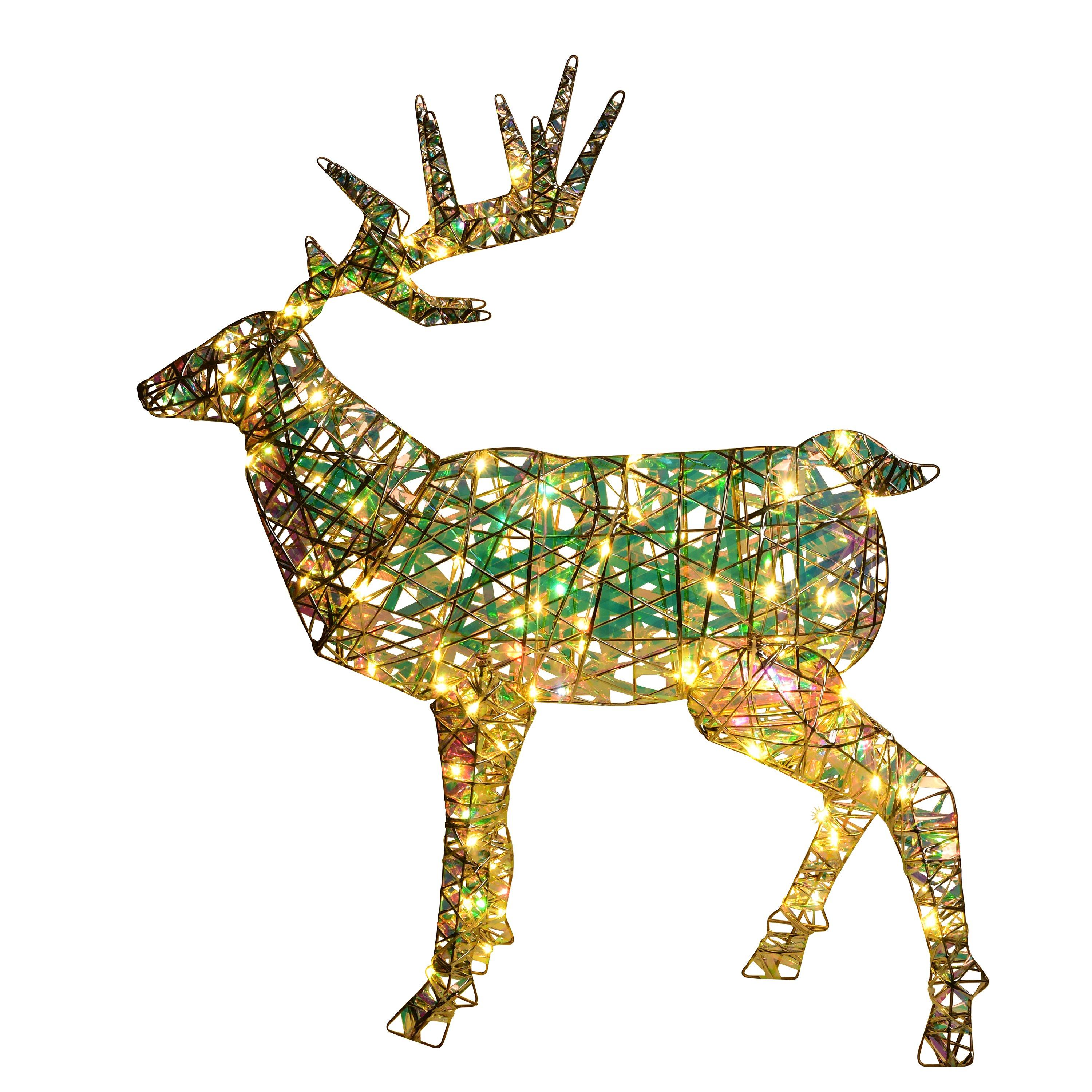 Gold Holo - The Spirit Of Christmas - Holographic LED Stag - 3
