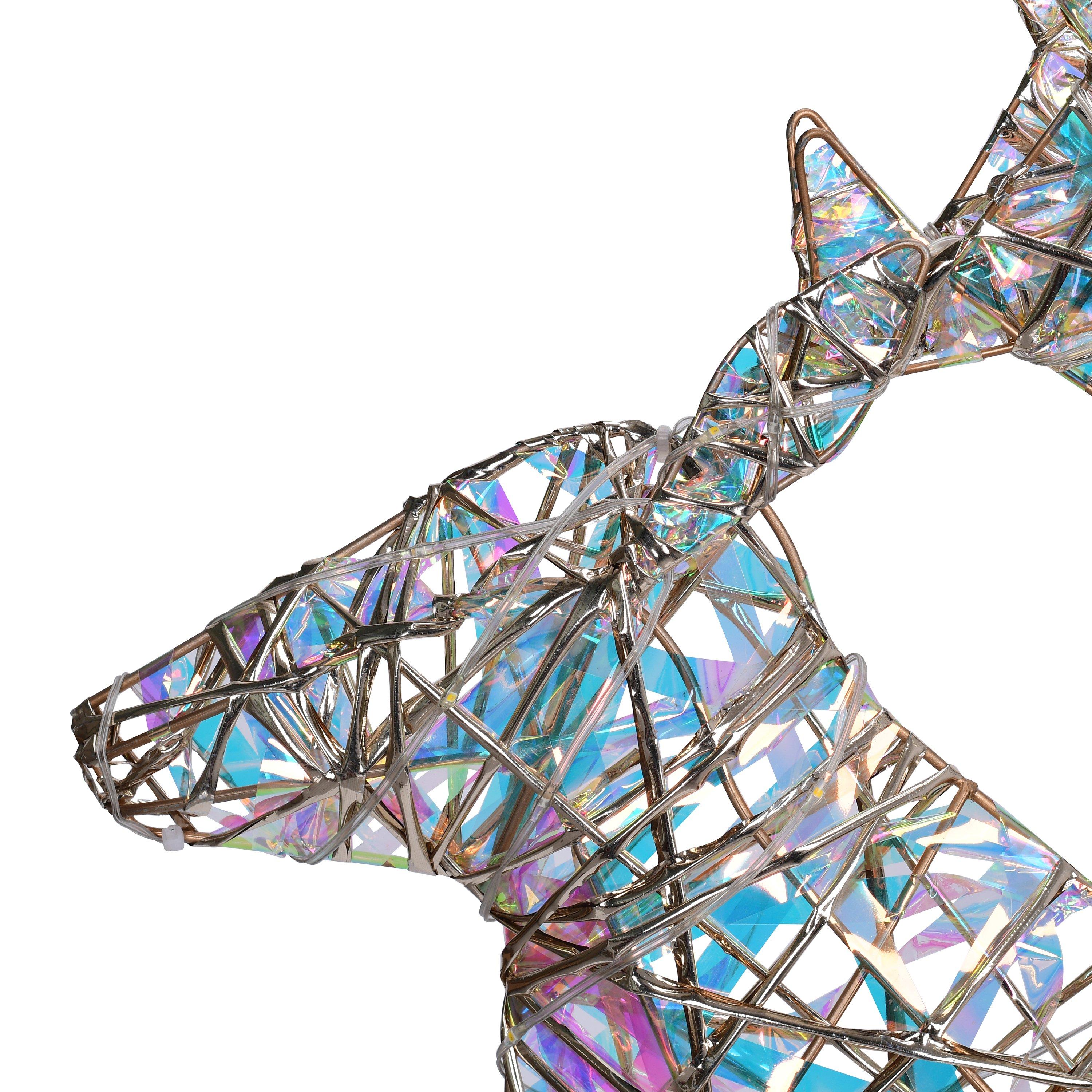 Gold Holo - The Spirit Of Christmas - Holographic LED Stag - 4