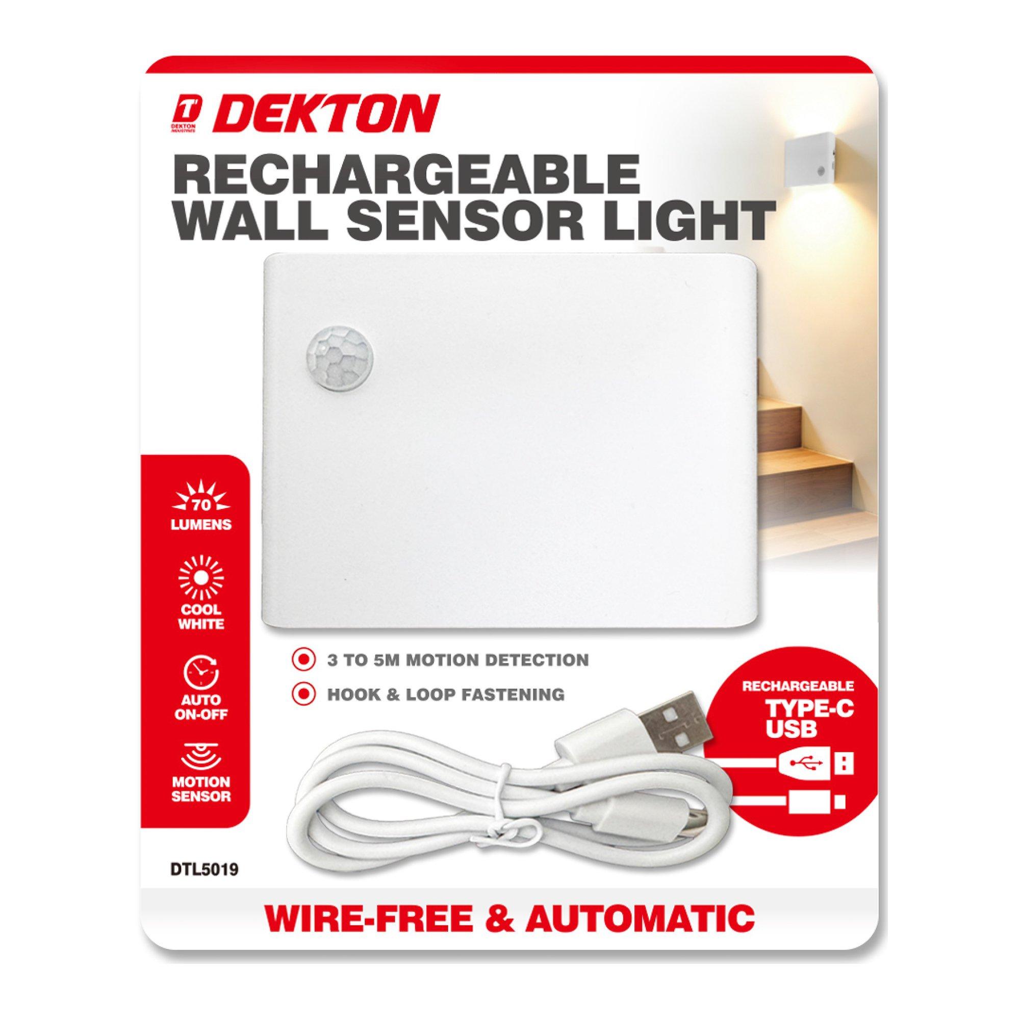 White - Dekton - Dekton Rechargeable motion sensor wall light