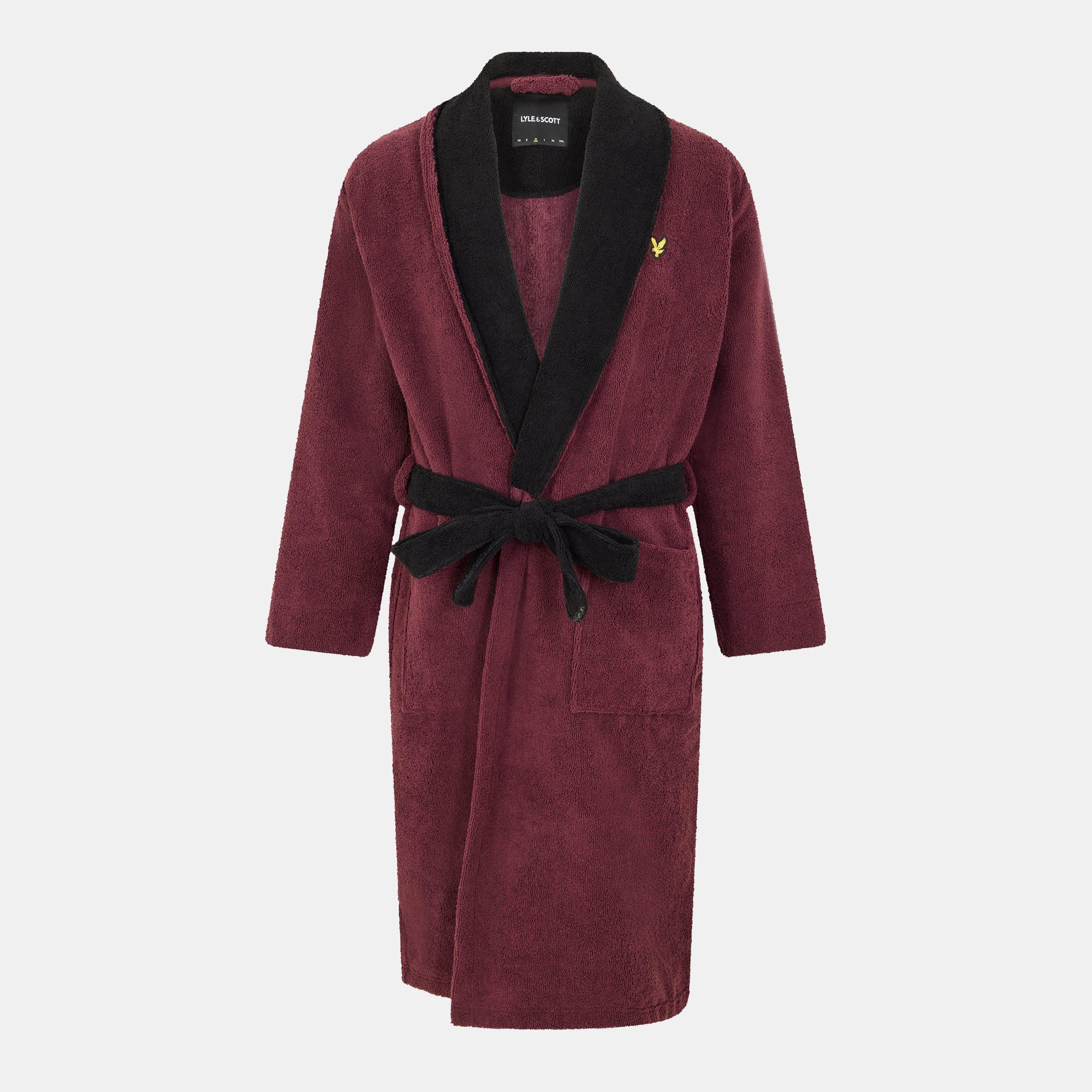 Contrast Trim Towel Dressing Gown