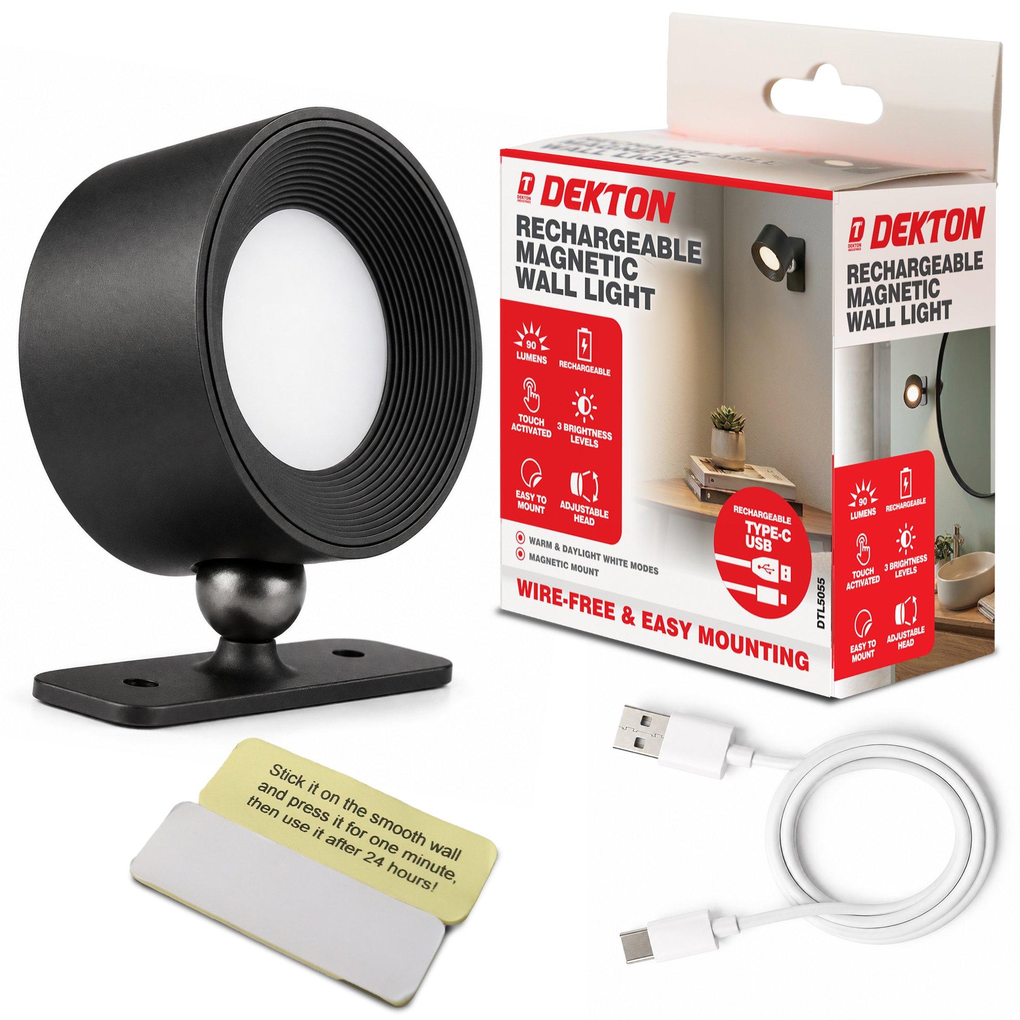 Black - Dekton - Dekton Rechargeable Magnetic Wall Light - 1