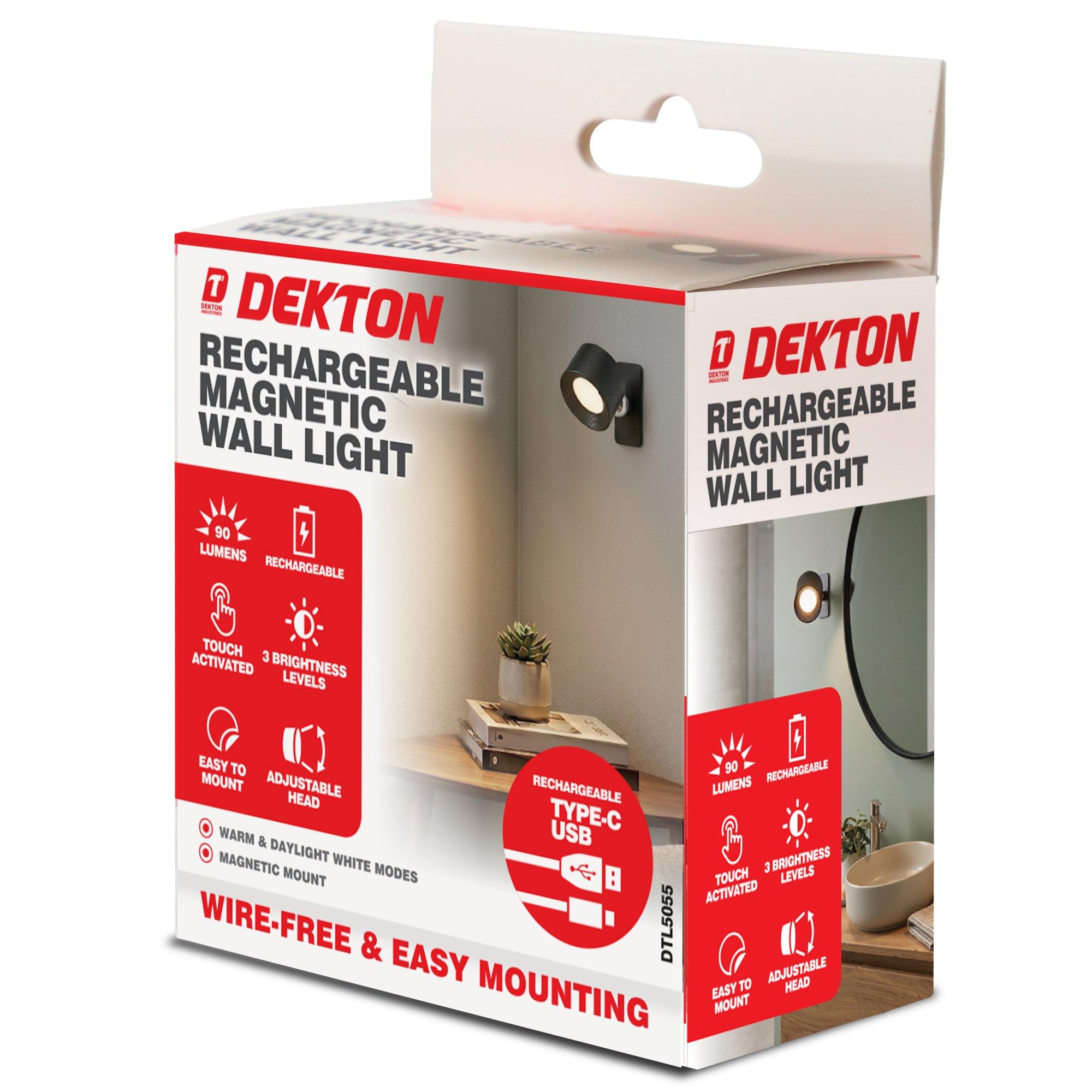 Black - Dekton - Dekton Rechargeable Magnetic Wall Light - 2