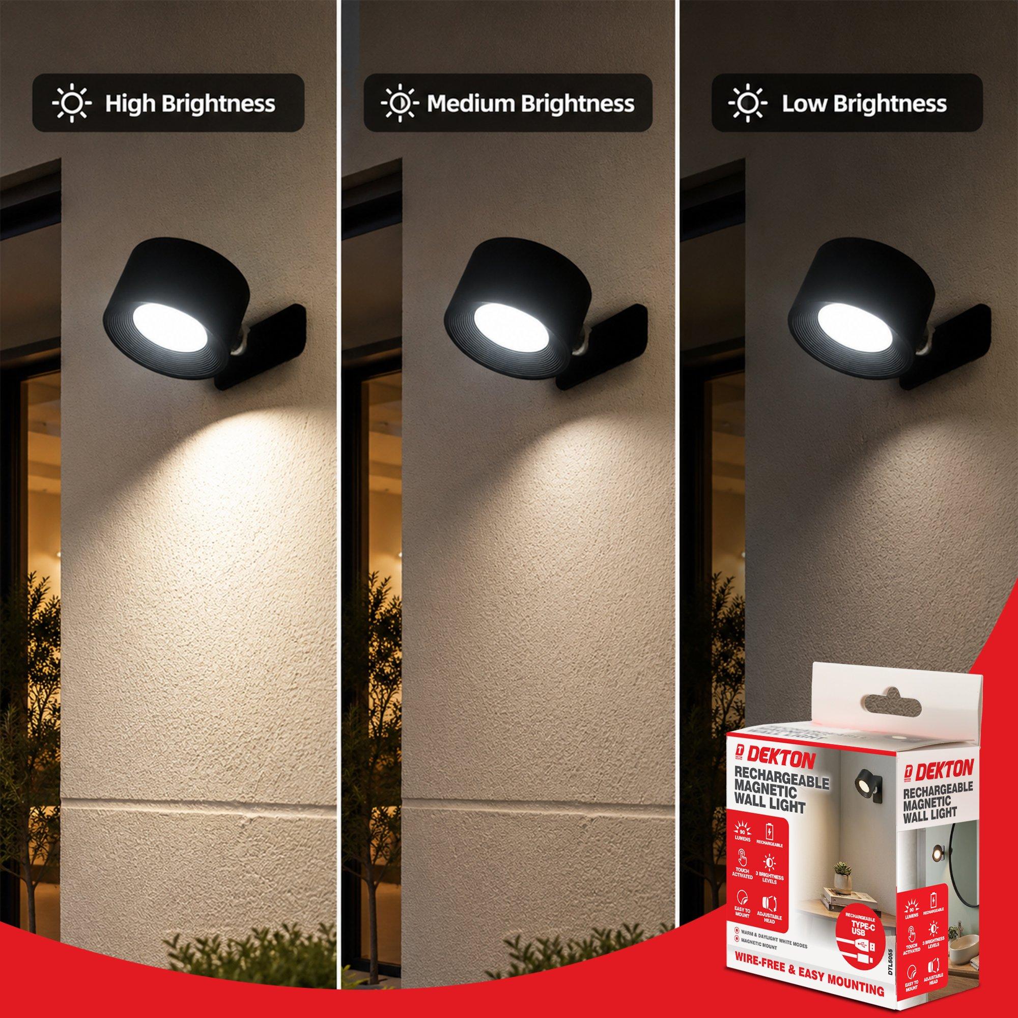 Black - Dekton - Dekton Rechargeable Magnetic Wall Light - 6