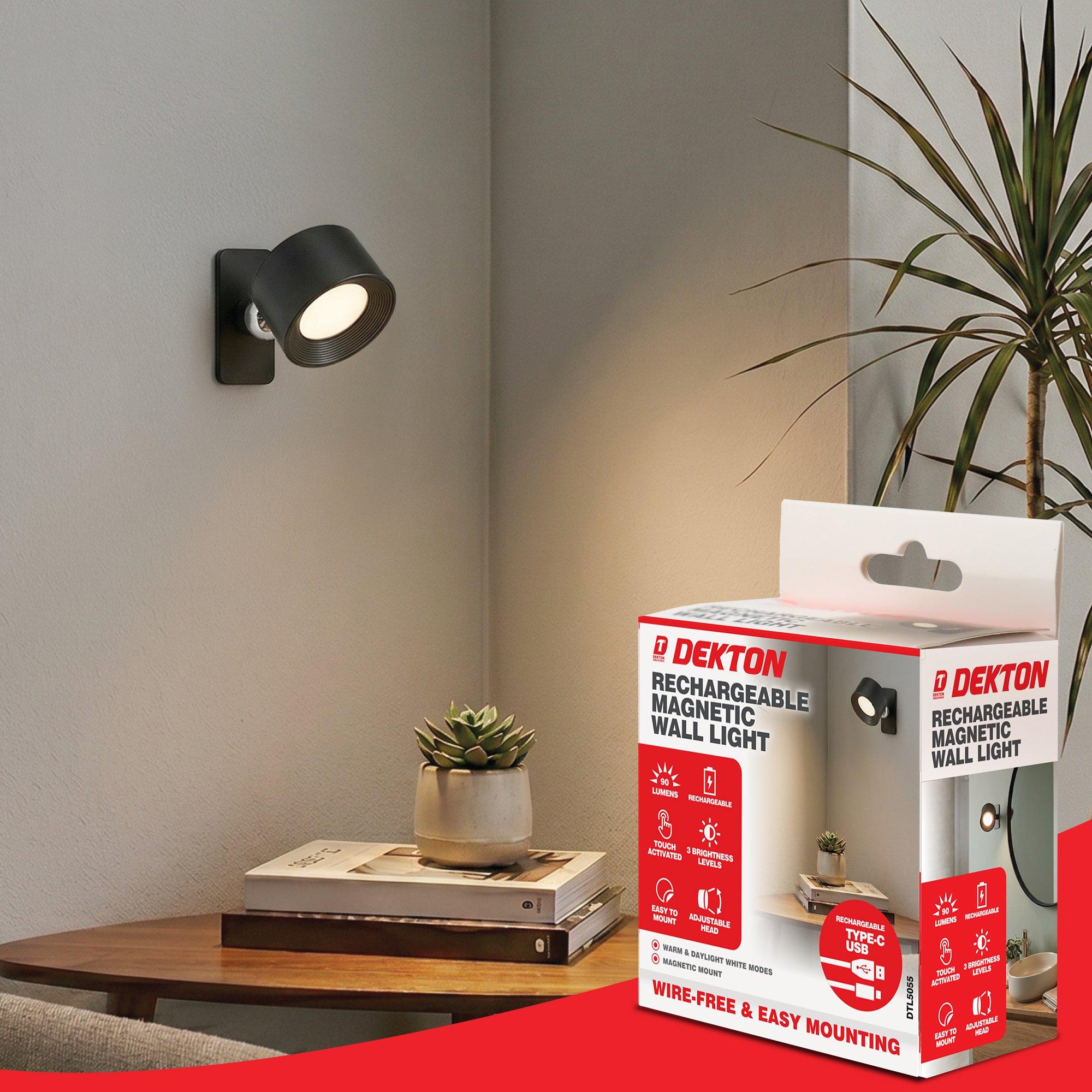 Black - Dekton - Dekton Rechargeable Magnetic Wall Light - 9