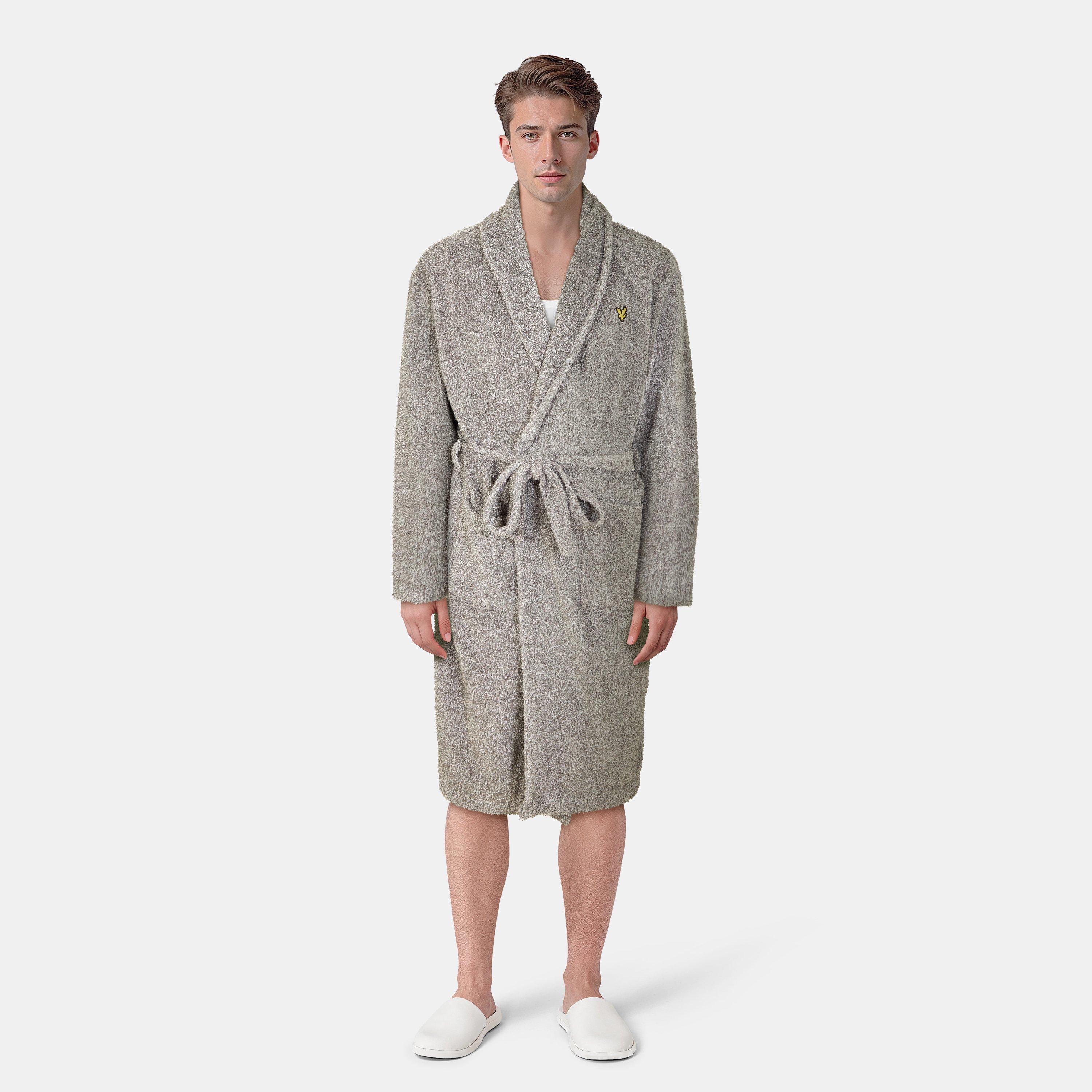 Grå Marl - Lyle and Scott - Men's Towelling Bathrobe - 3