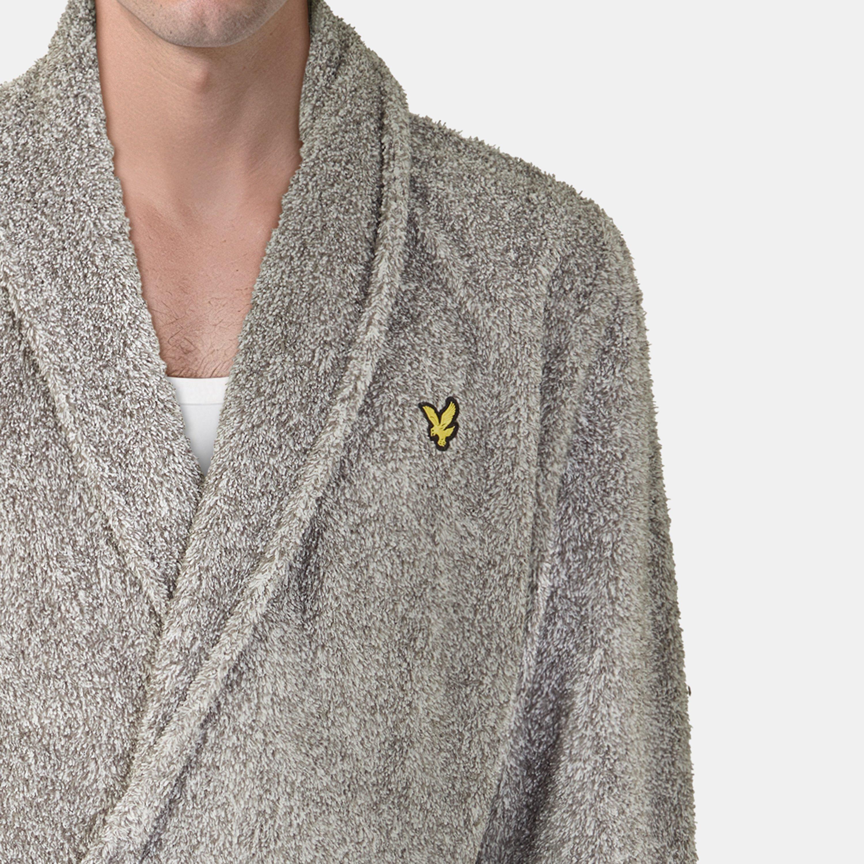 Grå Marl - Lyle and Scott - Men's Towelling Bathrobe - 5