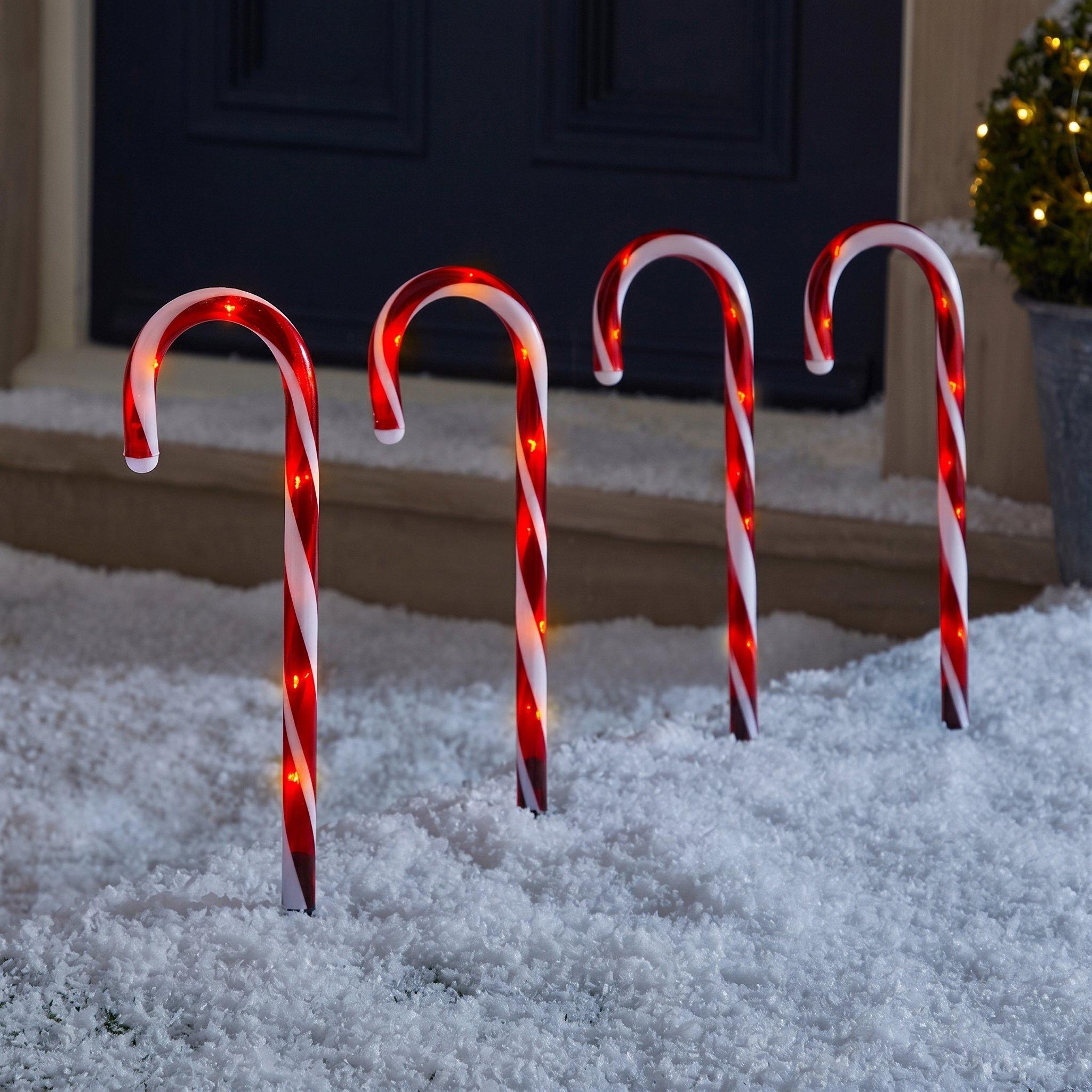 Bengala de açúcar - The Spirit Of Christmas - 4 piece Candy Cane Stake Lights - 1