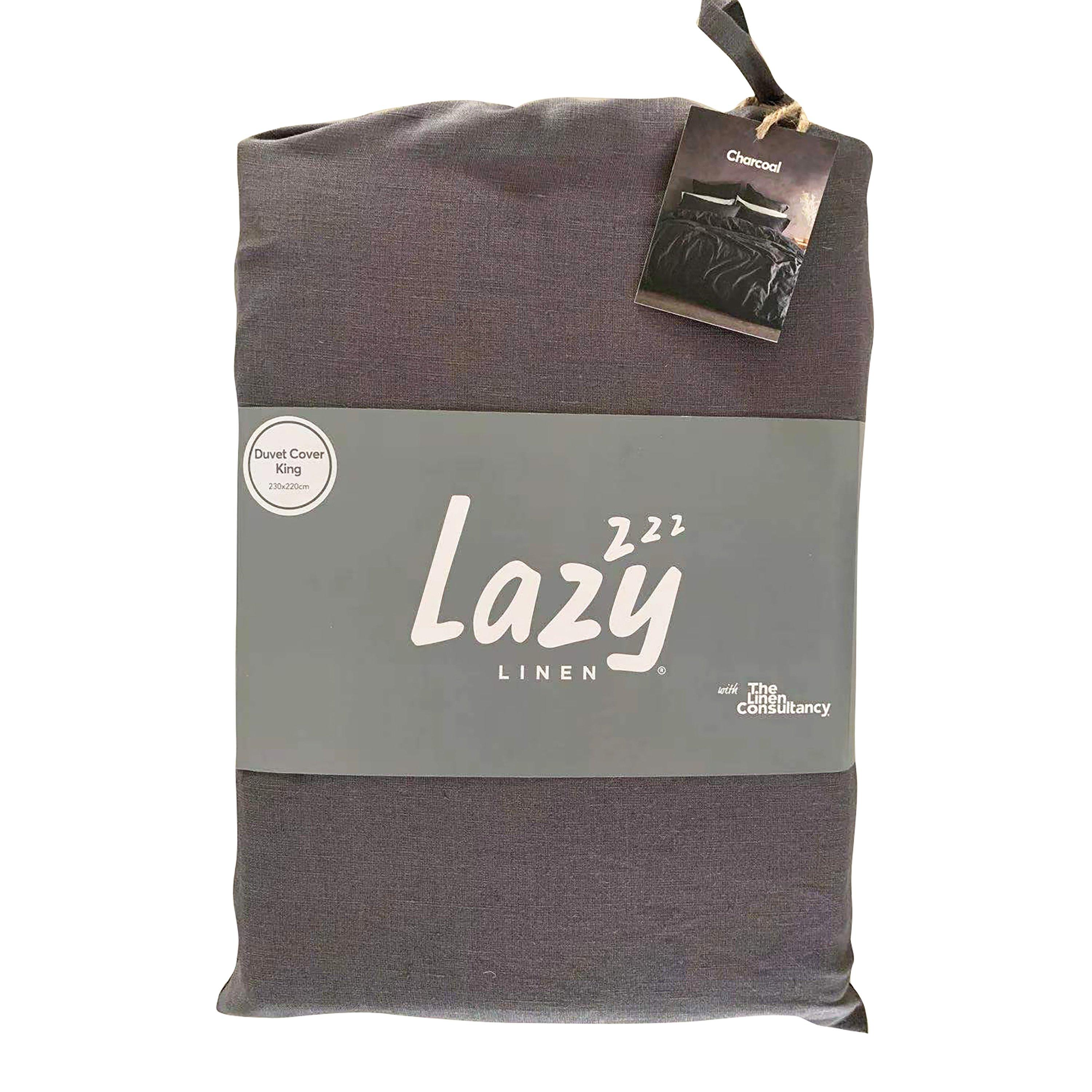 Charcoal - Lazy Linens - LazyLinens Pure Washed Linen Duvet Cover - 3