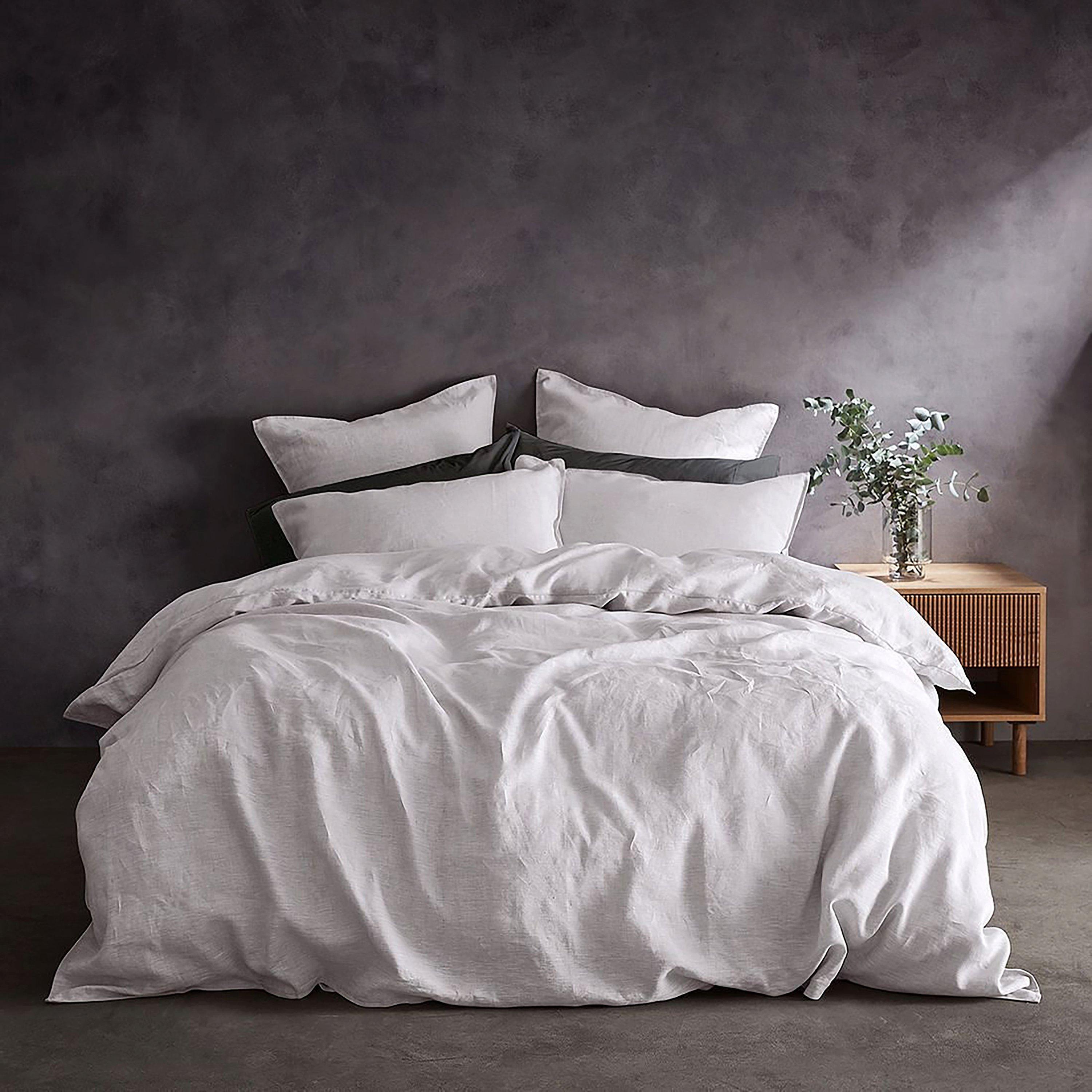 LazyLinens Pure Washed Linen Duvet Cover