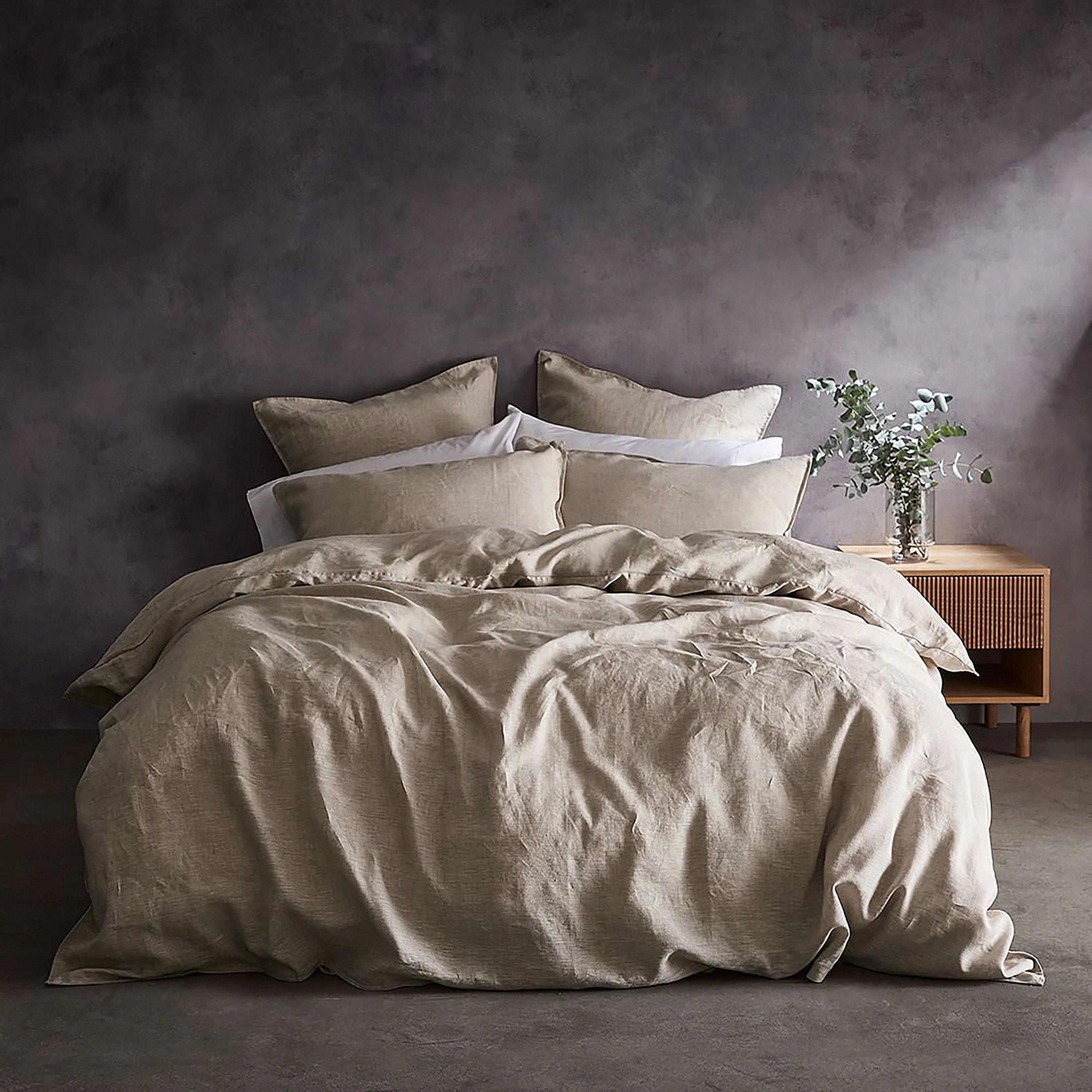 LazyLinens Pure Washed Linen Duvet Cover