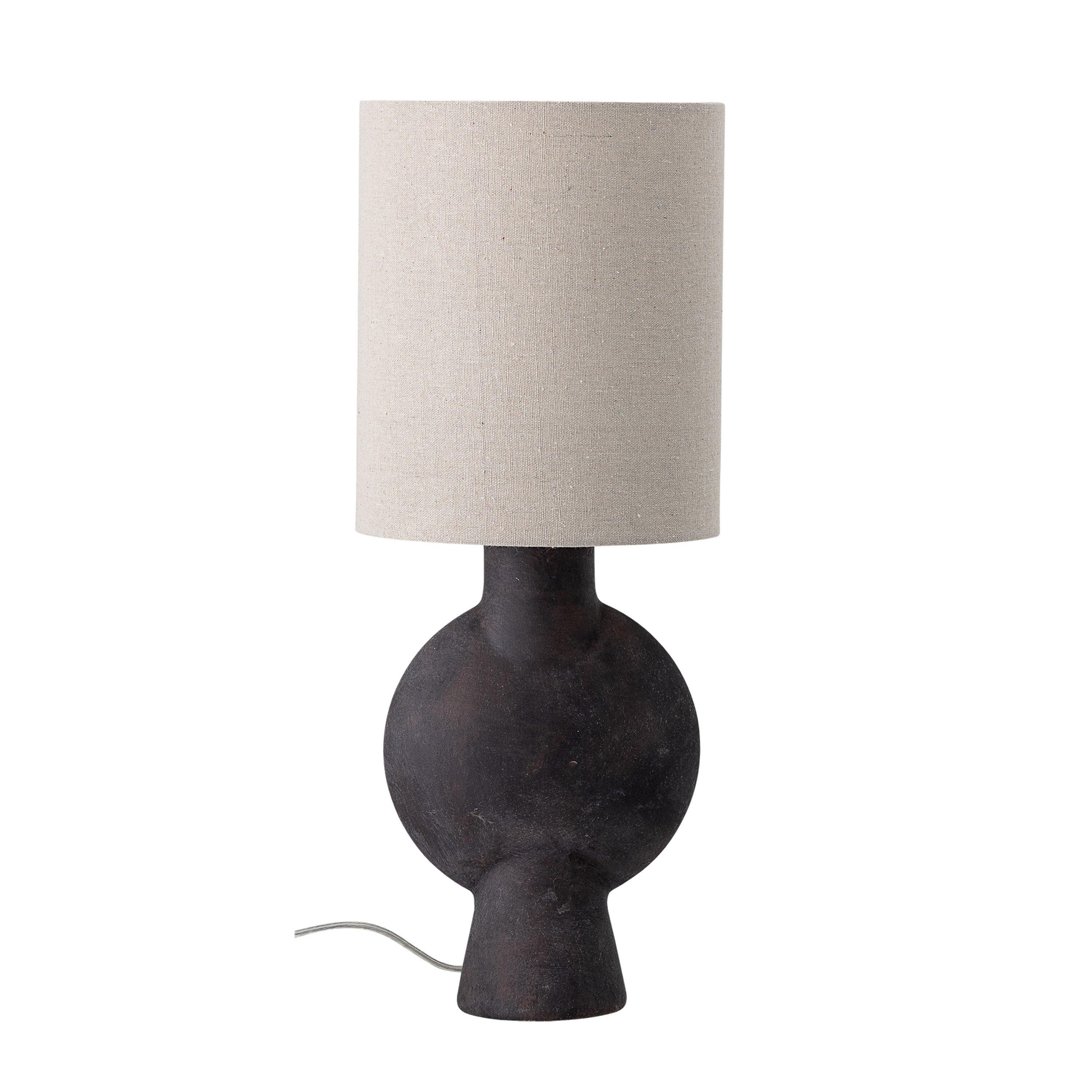 Bloomingville Ceramic Desk Lamp in Black with Linen Shade, 54.5 cm Height - Image 4