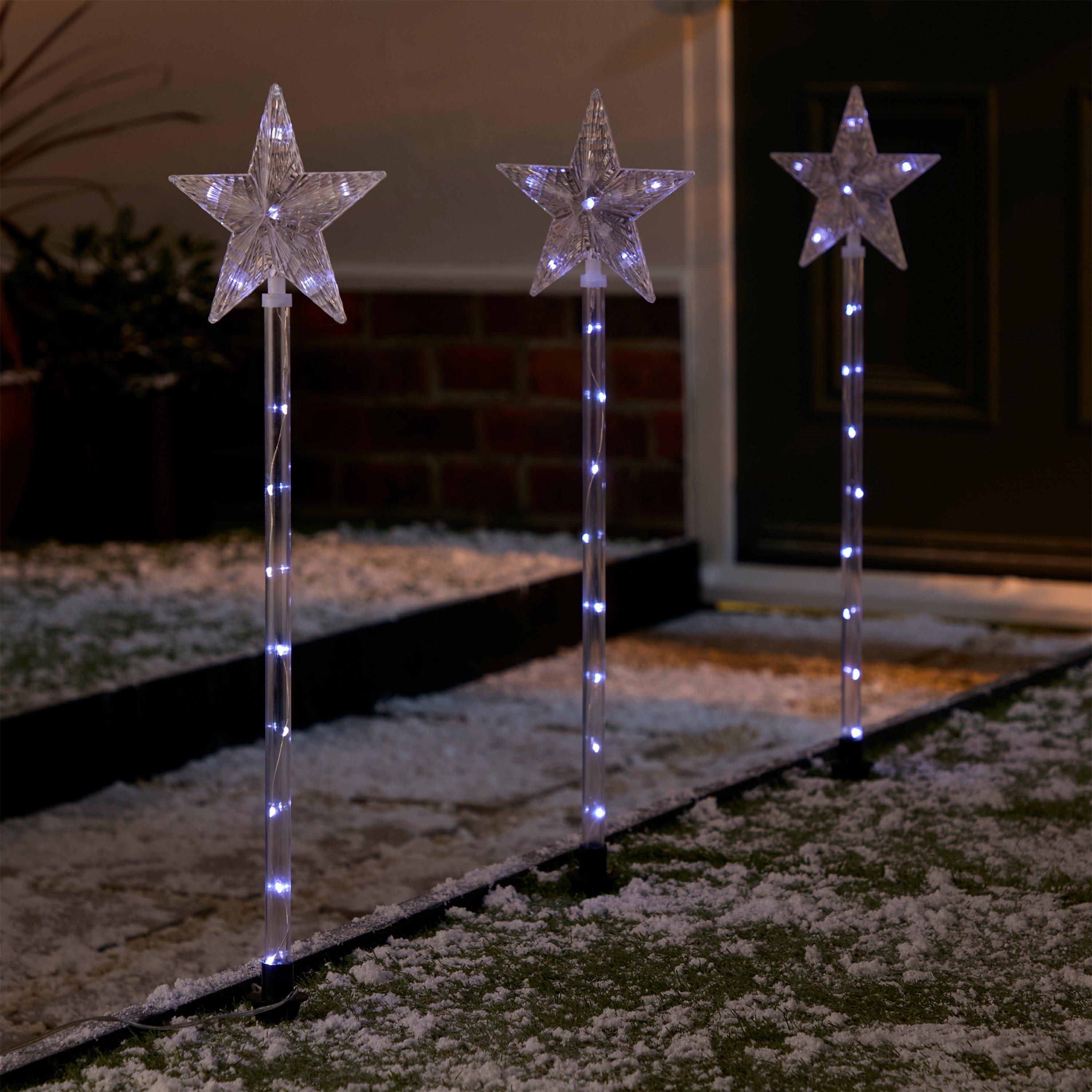 Stars - The Spirit Of Christmas - 3 piece Star Stake Lights - 1