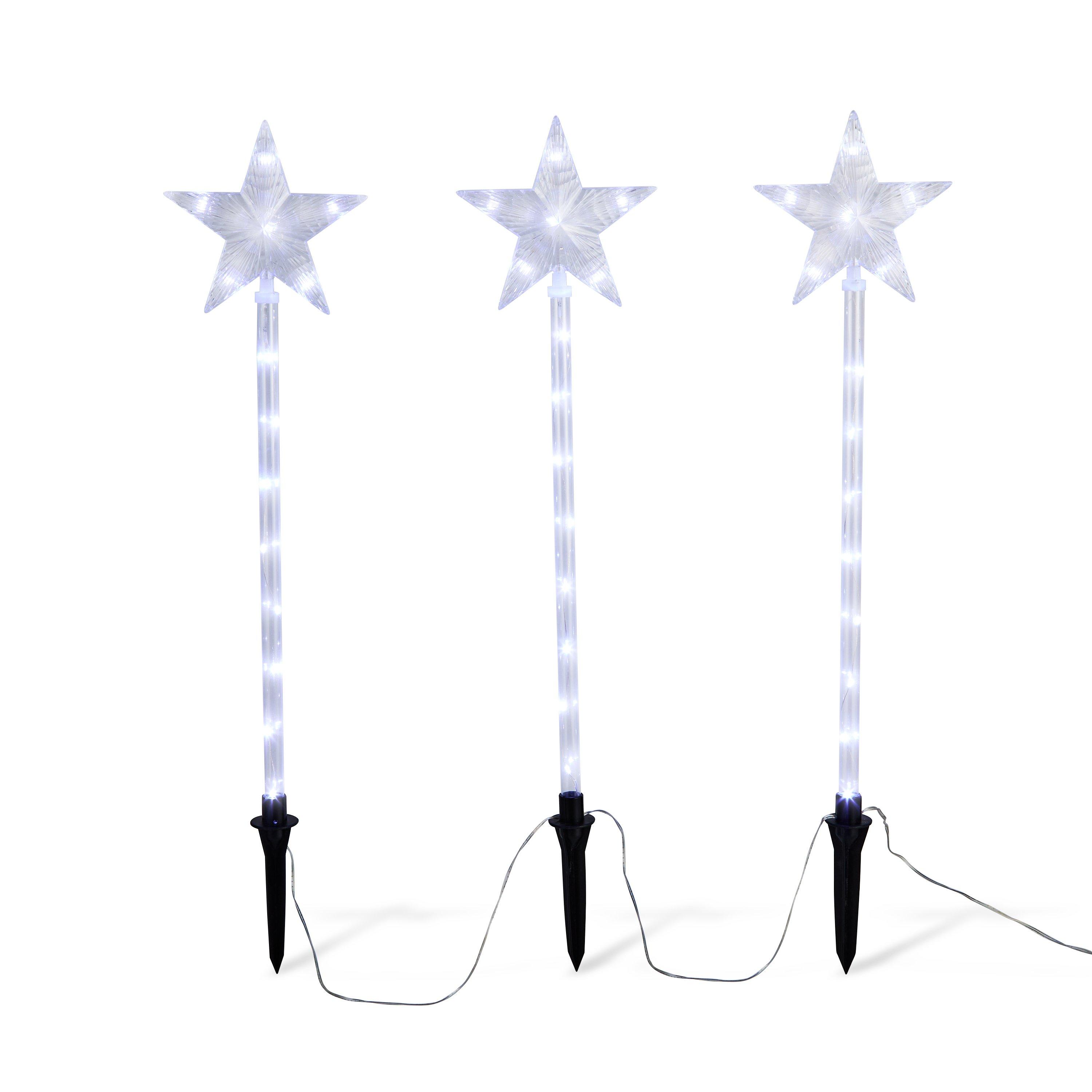 Stars - The Spirit Of Christmas - 3 piece Star Stake Lights - 3