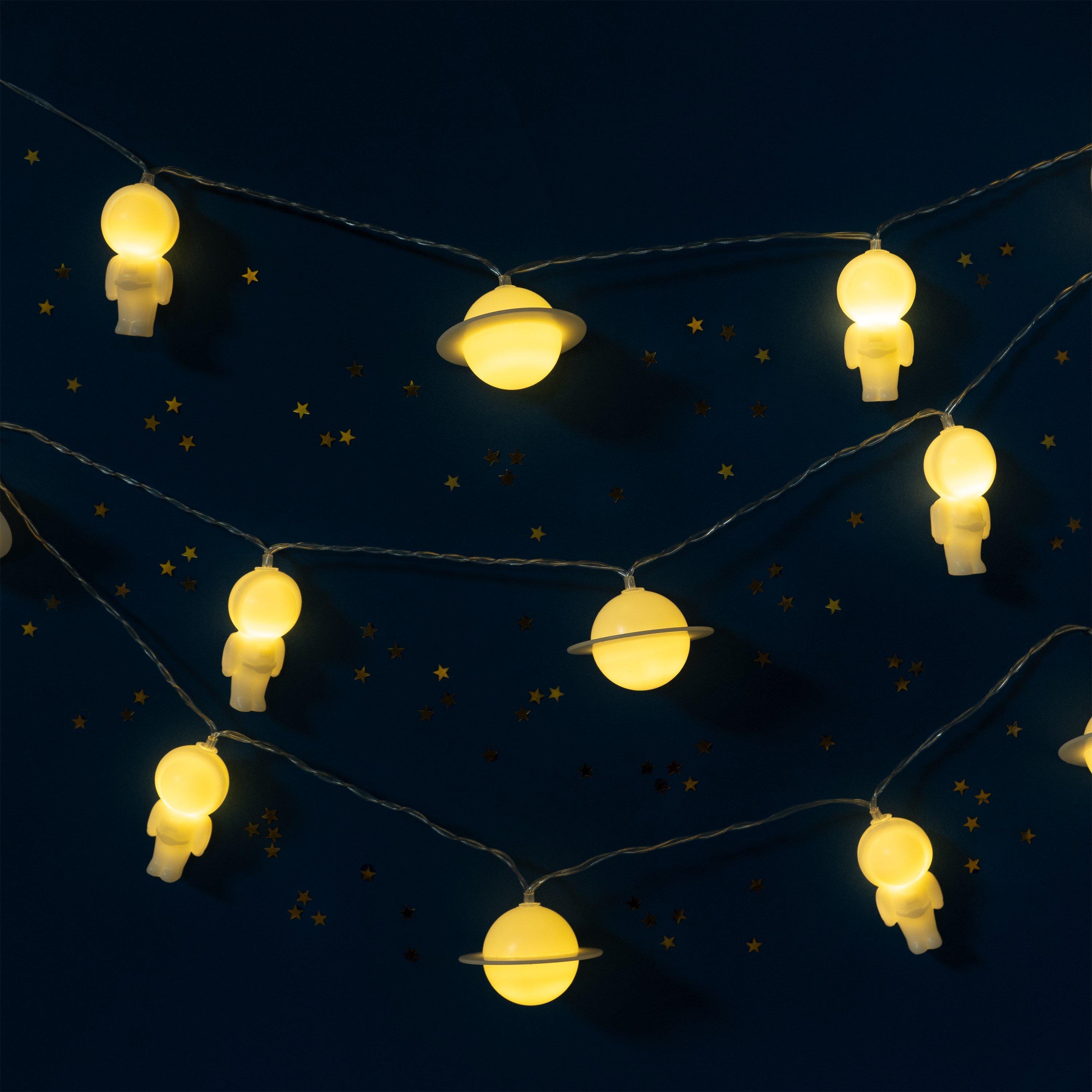 Multi - Fizz Creations - Glow in the Dark Astronaut LED String Lights Novelty Gift - 1