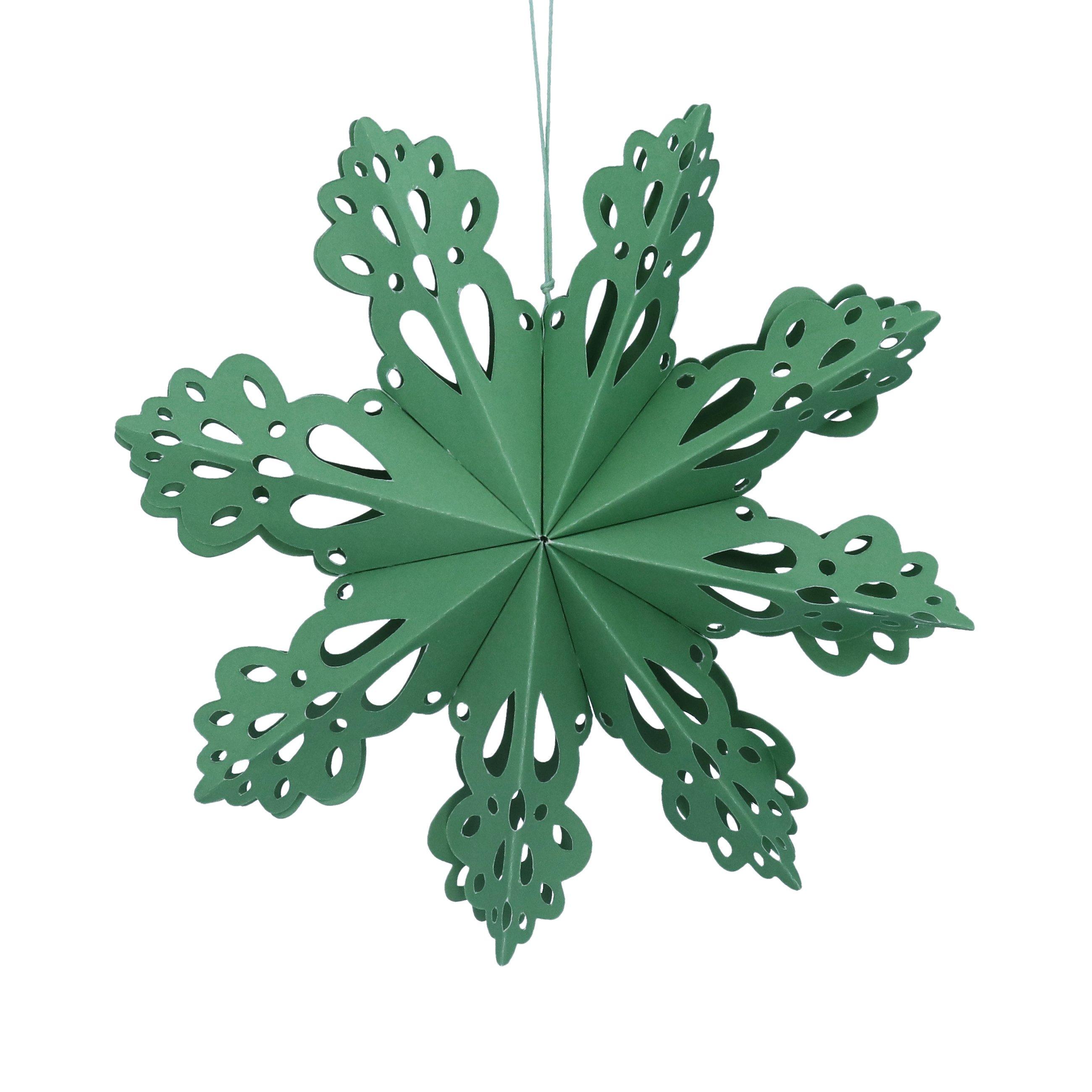 Green - Gisela Graham - Snowflake Single Decoration