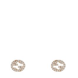 Gucci Interlocking Stud Earrings With Diamonds