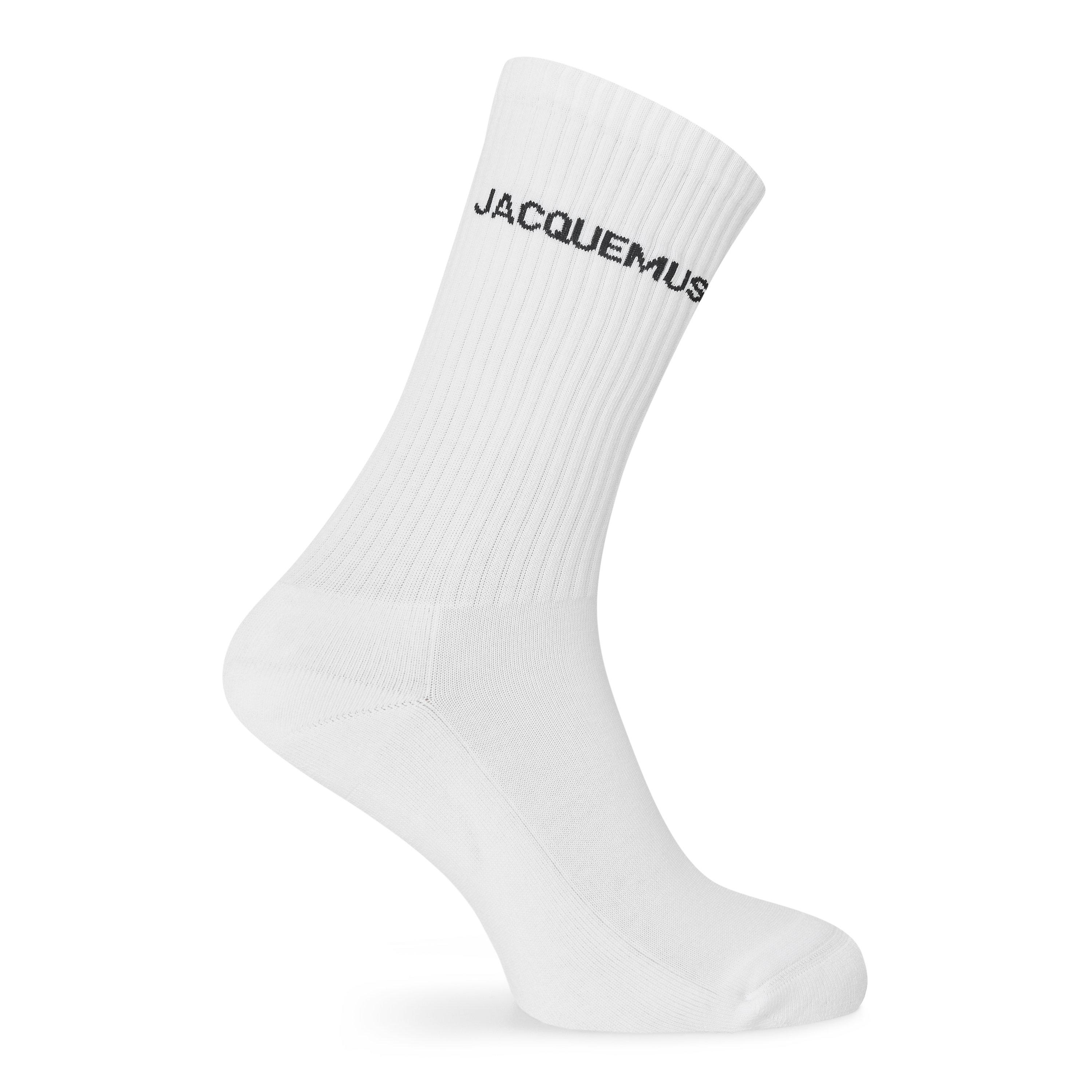 White/Black - Jacquemus - Women's Logo Cotton Les Jacquemus Socks - 2